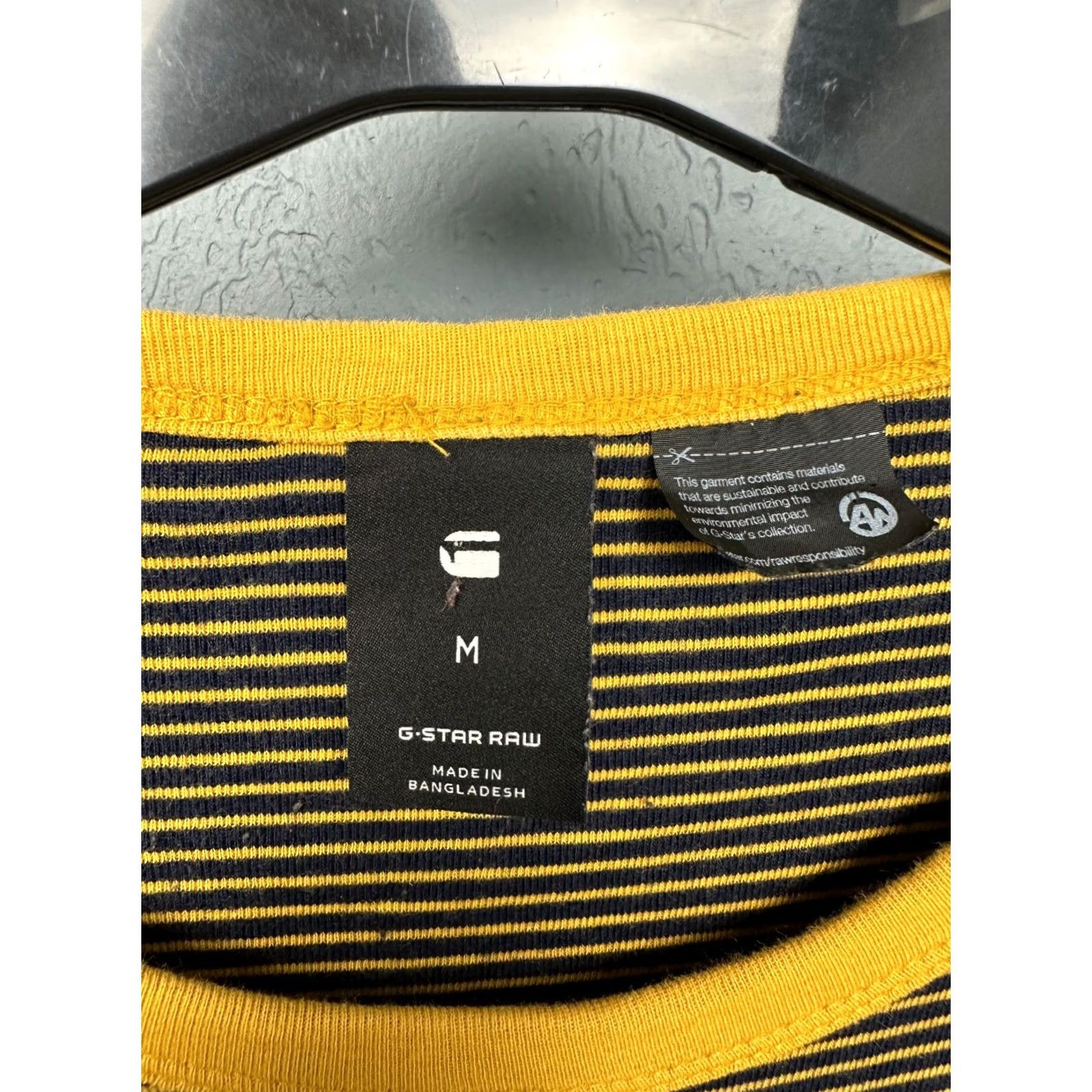 G-Star G Star Raw Mens Ciaran Stripe T-Shirt M Yellow Cotton Logo Shirt Mens XS-XL Size US M / EU 48-50 / 2 - 4 Thumbnail