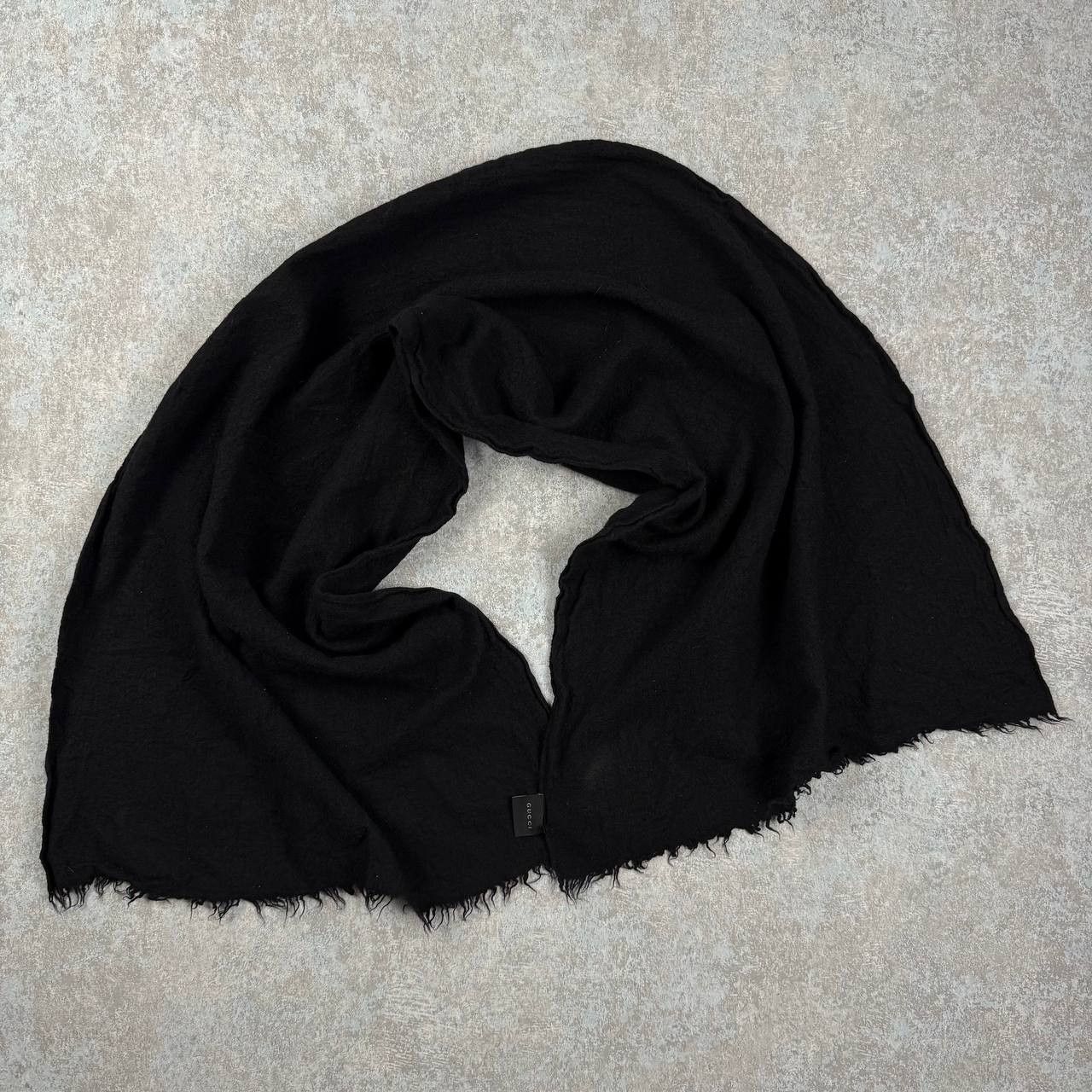 Gucci Gucci Wool And Silk Black Rectangle Scarf Size ONE SIZE - 1 Thumbnail