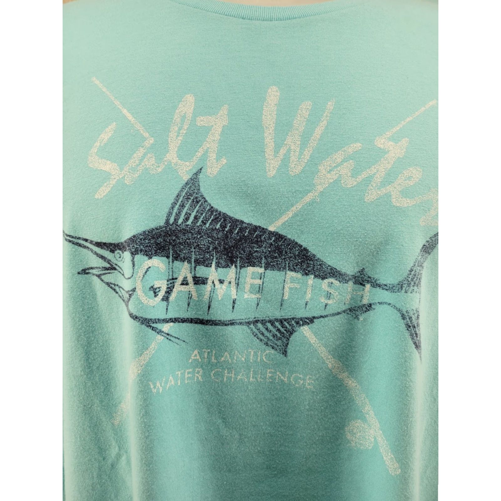 Izod VINTAGE Izod Saltwater Game Fish Relaxed Classic Men's T-Shirt 2XL Teal Size US XXL / EU 58 / 5 - 2 Thumbnail