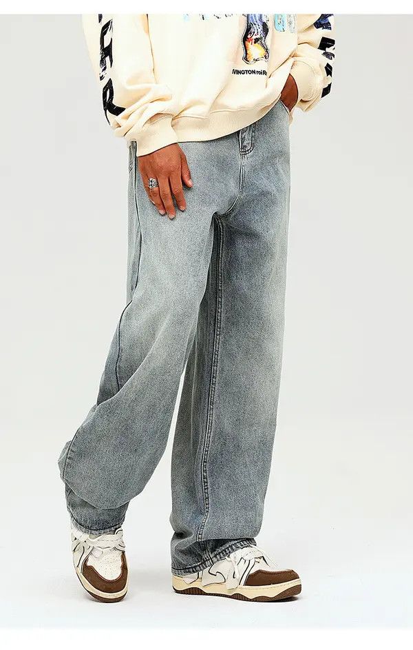 Japanese Brand Vintage washed distressed straight wide-leg casual jeans Size US 32 / EU 48 - 6 Thumbnail