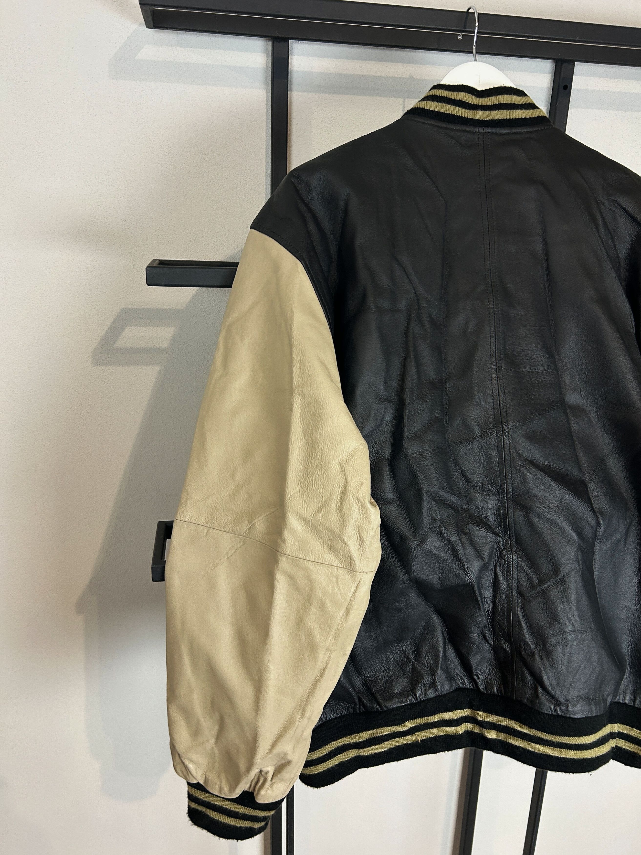 Vintage Leather Varsity Jacket Two Tone Vintage College Style Black Size US L / EU 52-54 / 3 - 6 Thumbnail