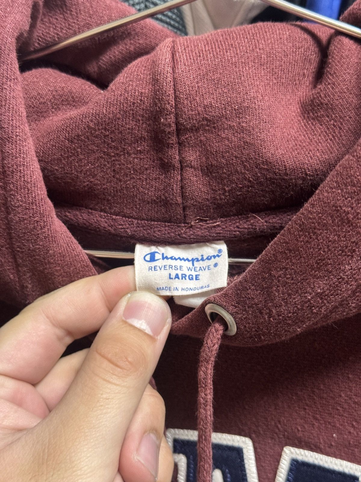 Champion × MoMA MoMA Champion Reverse Weave Hoodie Sweatshirt Maroon Navy Size US L / EU 52-54 / 3 - 4 Thumbnail