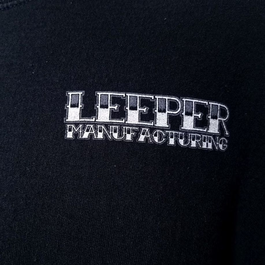 Hanes VINTAGE Bald Eagle Sweatshirt Hanes Mens Size XL Black 90s Leeper Manufacturing Milling Turning Sweatshirt Size US XL / EU 56 / 4 - 3 Thumbnail