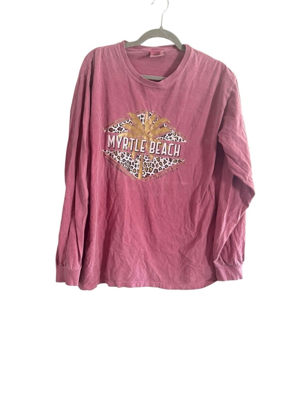 Comfort Colors Women's Comfort Colors Long Sleeve Tee L Pink Leopard Myrtle Size L / US 10 / IT 46 - 7 Thumbnail