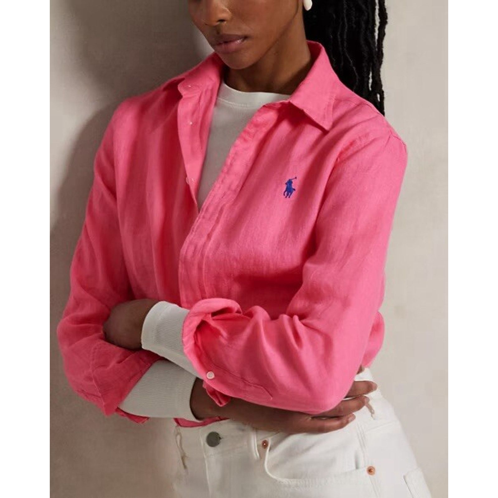Polo Ralph Lauren NWT Polo Ralph Lauren Relaxed Fit Linen Shirt Hot Fuchsia L Size L / US 10 / IT 46 - 1 Thumbnail