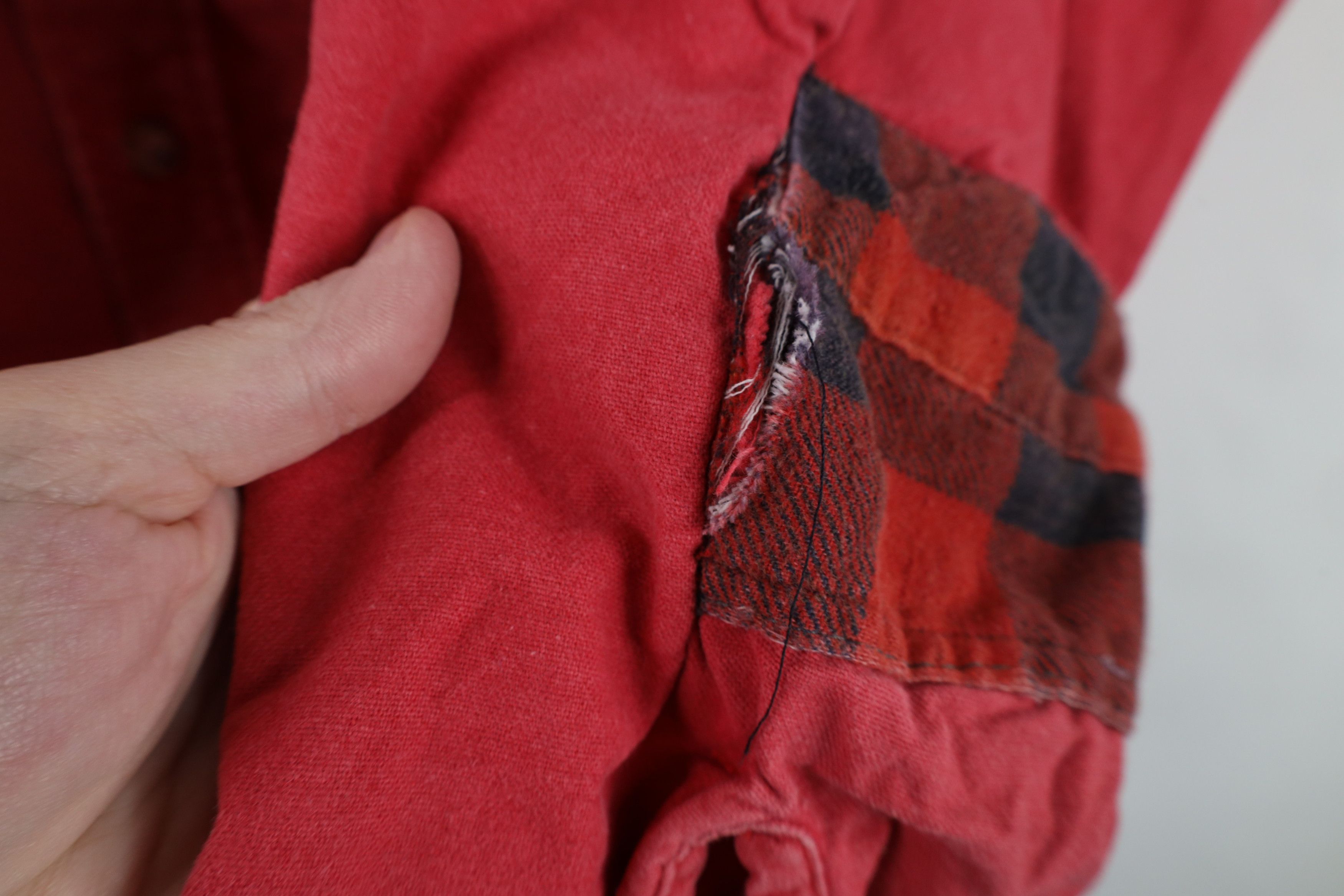 FiveBrother × Vintage Vintage 90s Five Brother Chamois Cloth Button Shirt Red USA Size US L / EU 52-54 / 3 - 7 Thumbnail