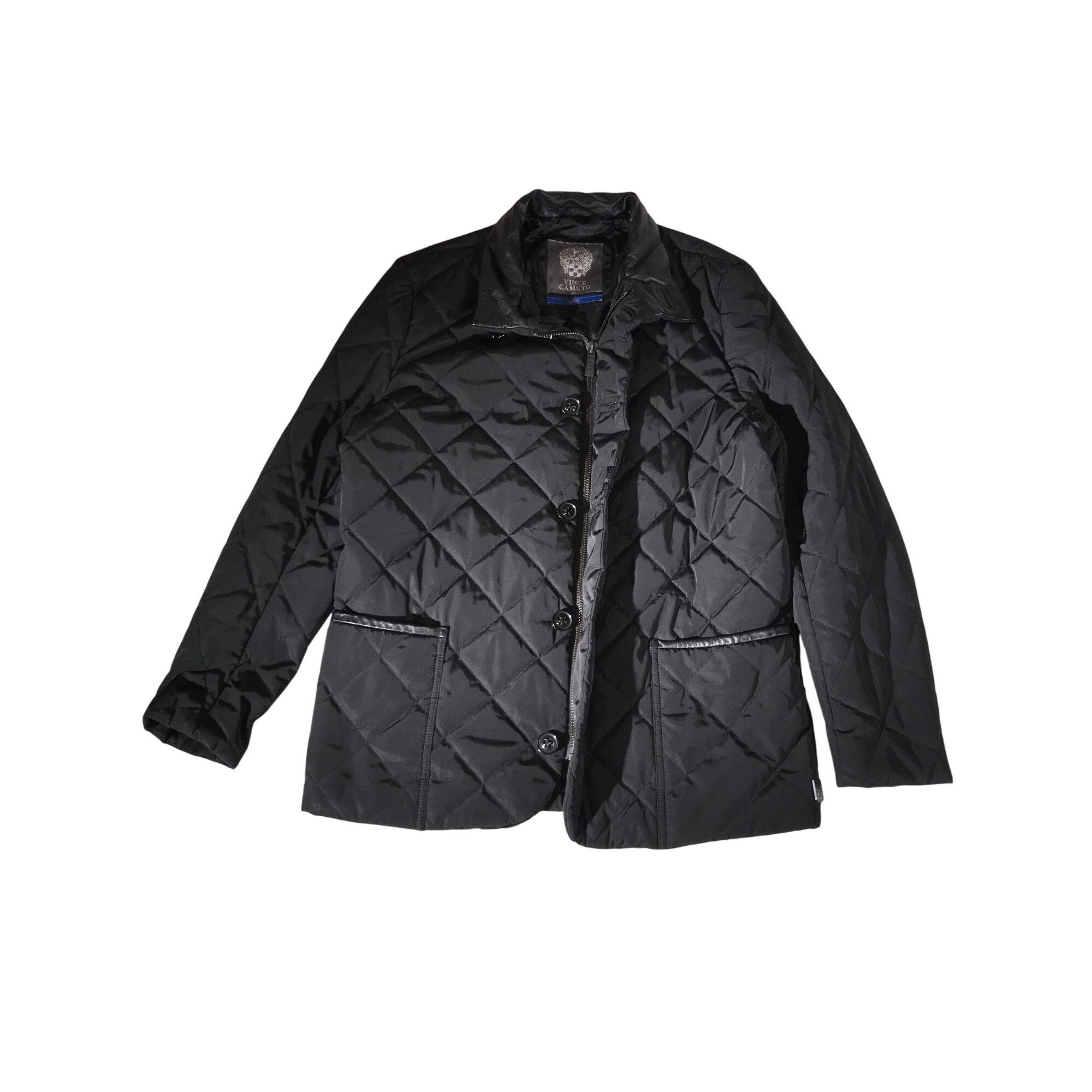 Vince Camuto Vince Camuto Mens Black Quilted Jacket With Full Zip and But Size US L / EU 52-54 / 3 - 1 Thumbnail