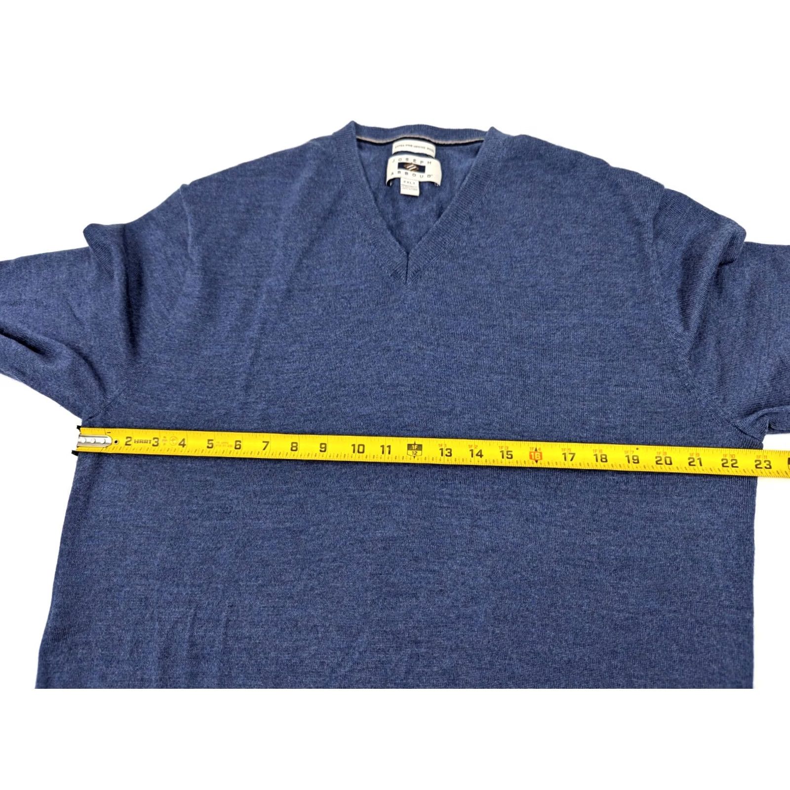 Joseph Abboud Joseph Abboud 100% Extra Fine Merino Wool V-Neck Sweater Men 2XLT Blue LS Size US XXL / EU 58 / 5 - 6 Thumbnail