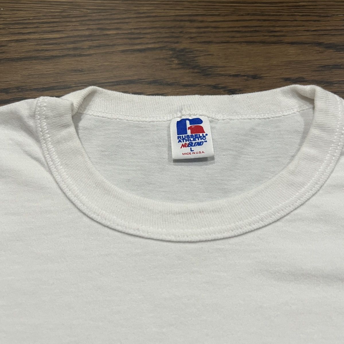 Vintage Vintage 90s W Tennis Athletics Russell single stitch shirt Size US L / EU 52-54 / 3 - 4 Thumbnail