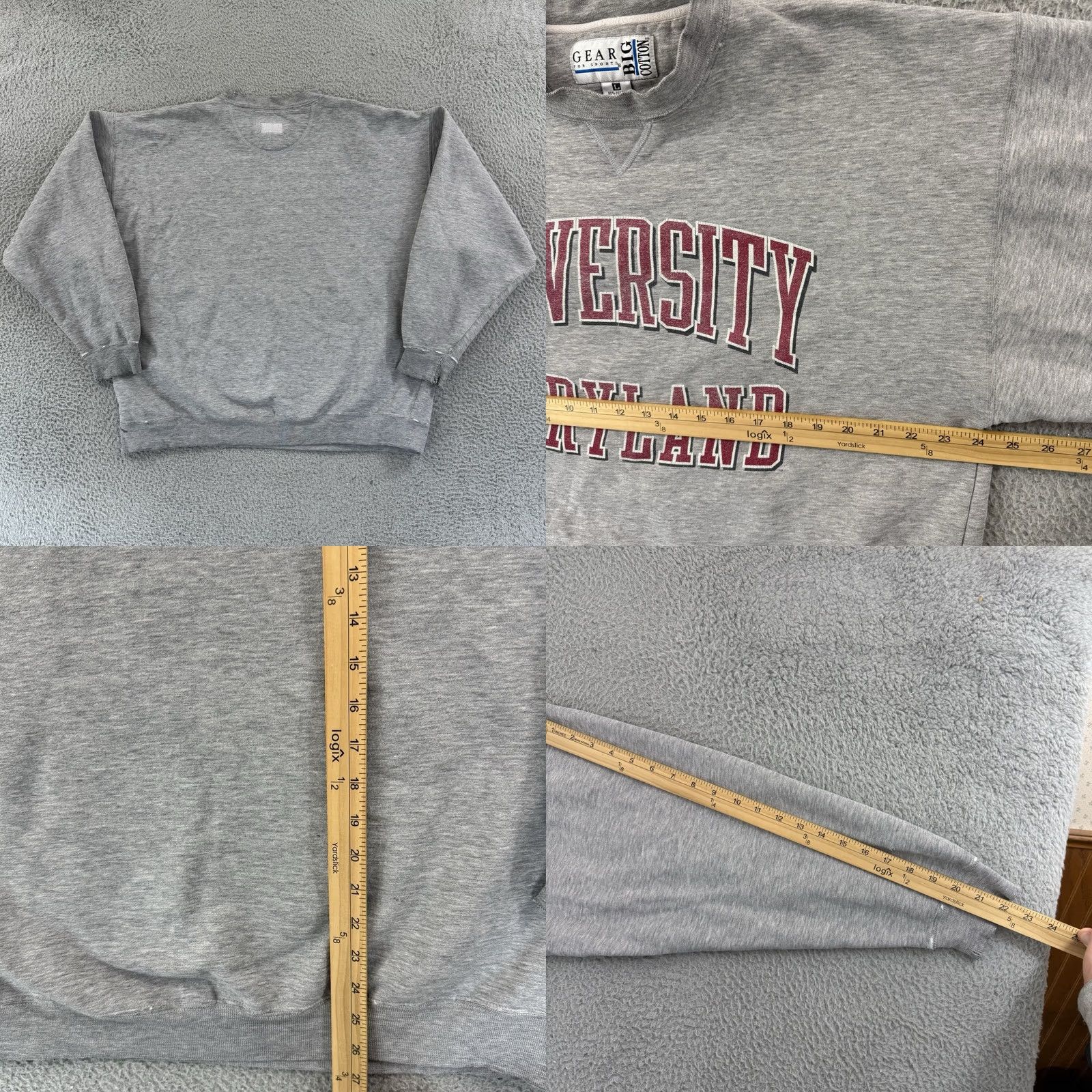 Vintage VINTAGE Gear For Sports Sweatshirt Men Adult Large Gray 90s University of Maryland USA Shirt Pullover Crew Neck Size US L / EU 52-54 / 3 - 8 Thumbnail