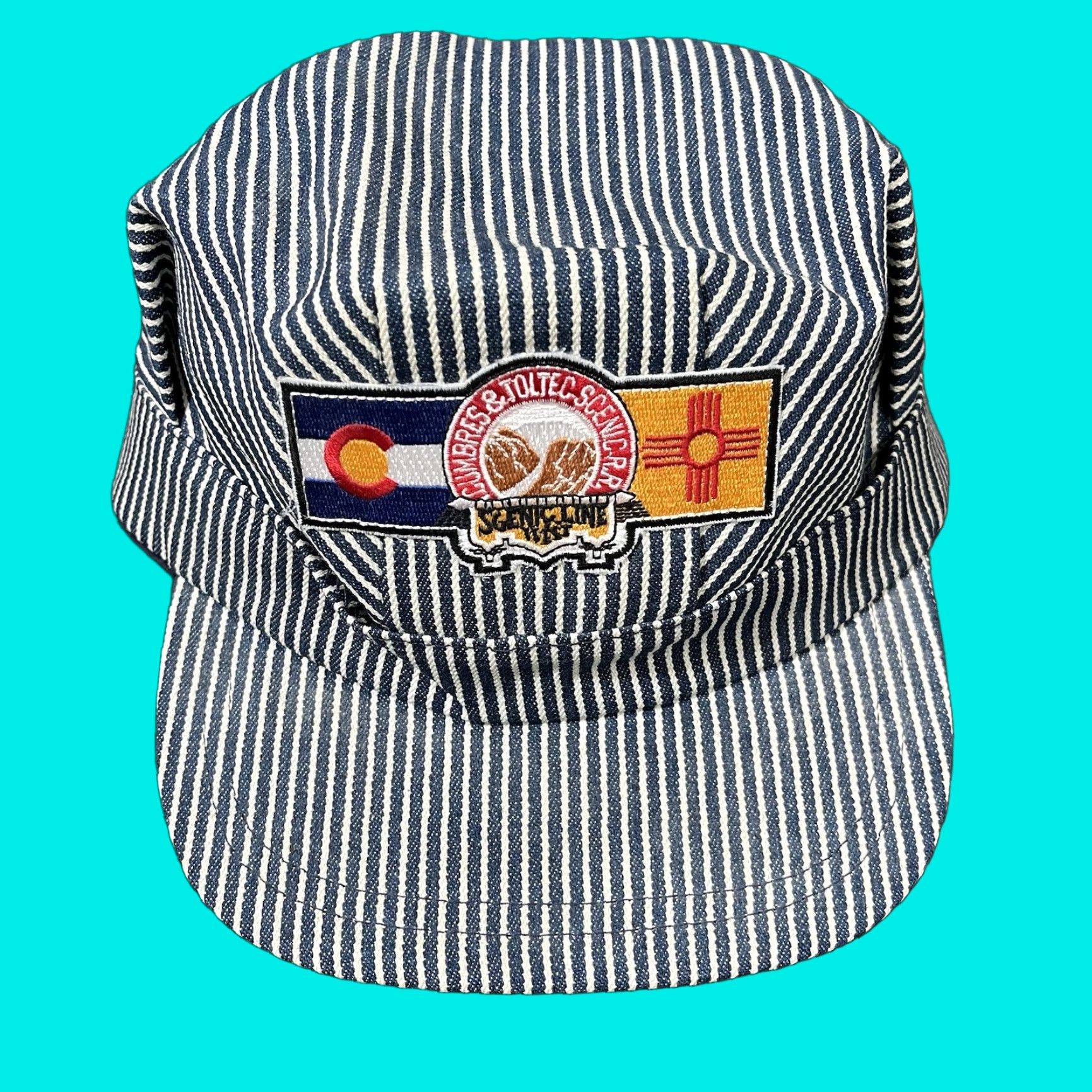Nine West VINTAGE Cumbres & Toltec Scenic Line West Railroad EmbroiderSnapback Conductor Trucker Hat Blue One Size Men Size ONE SIZE - 1 Thumbnail