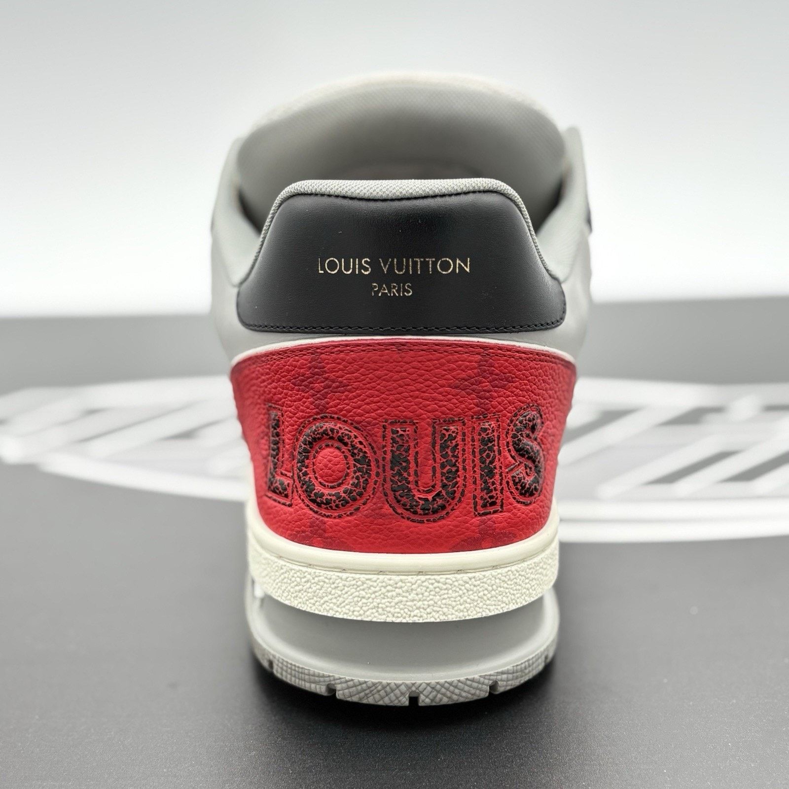 Louis Vuitton Louis Vuitton Trainer Strap ' Red Grey Black ' | CLEAN! Size US 11 / EU 44 - 9 Thumbnail