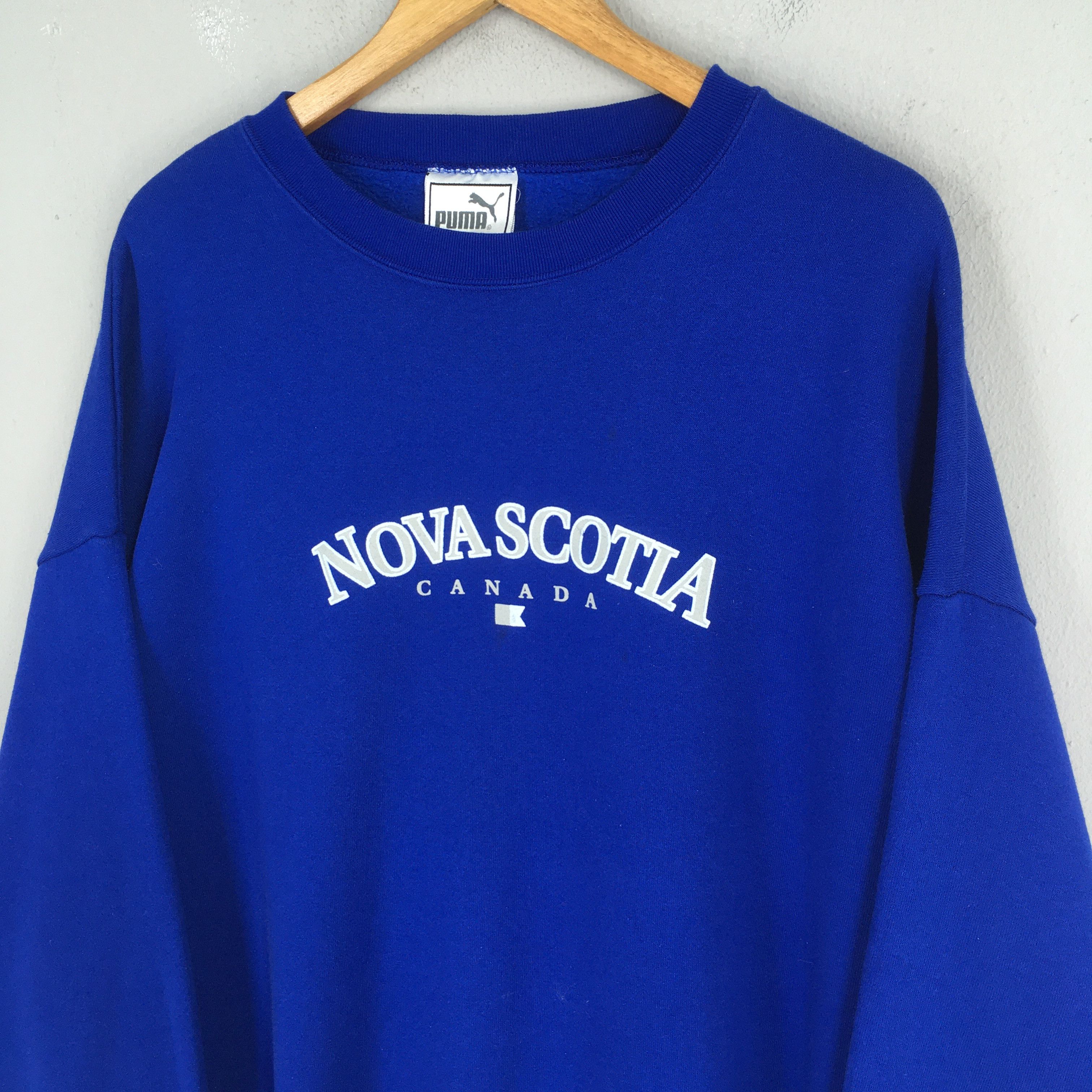 Puma Vintage Nova Scotia Canada Blue Sweatshirt 3XLarge Size US XXL / EU 58 / 5 - 3 Thumbnail