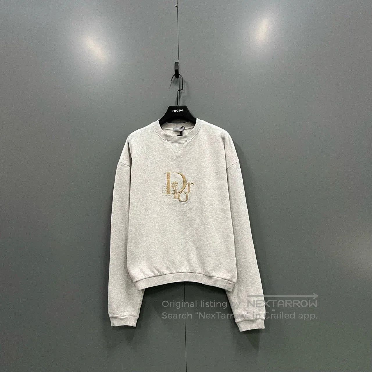 Dior gray logo embroidered sweatshirt by Dior. Size US M / EU 48-50 / 2 - 1 Thumbnail