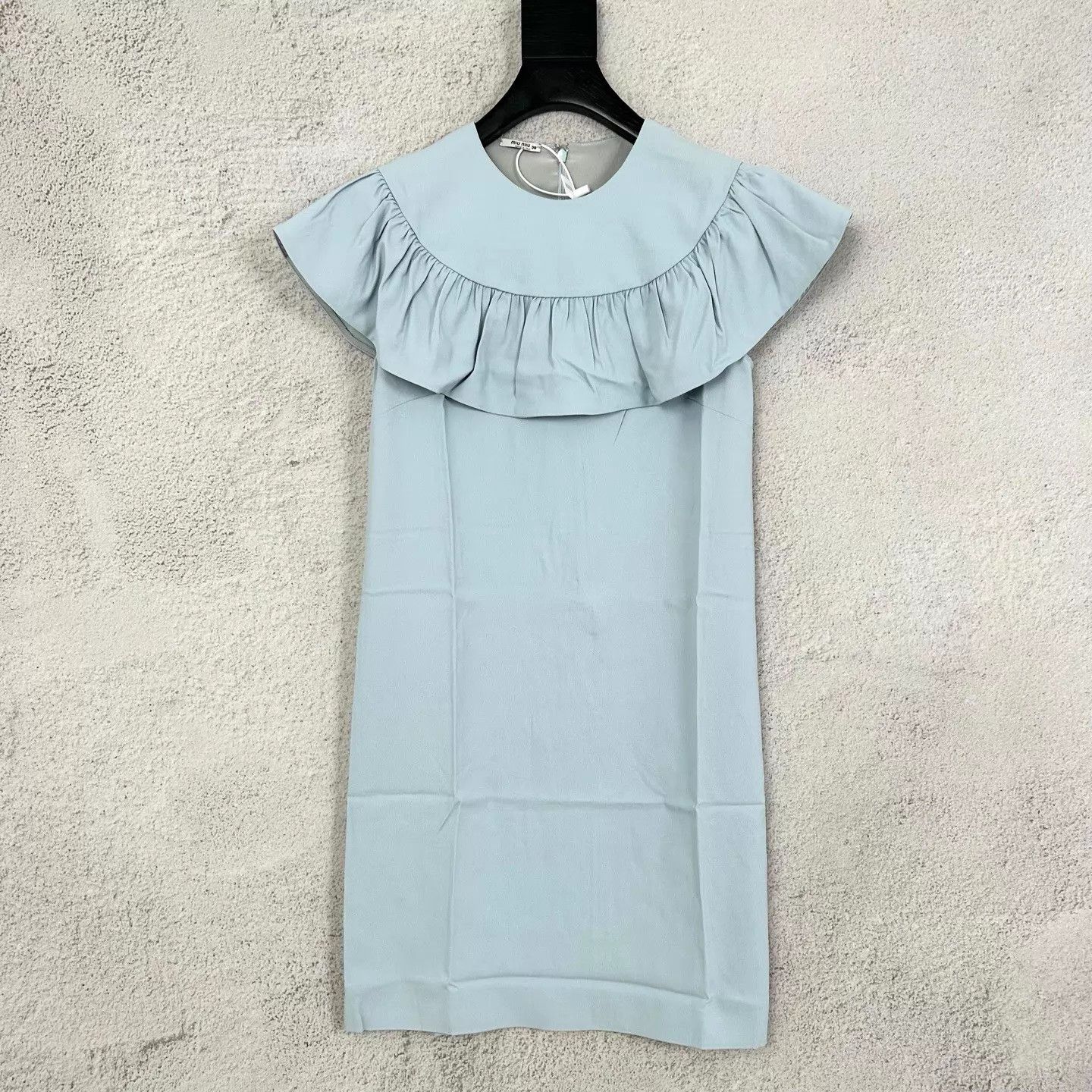 Miu Miu MIU MIU New Ruffled Sleeveless Blue 36 Dress Size XS / US 0-2 / IT 36-38 - 1 Thumbnail