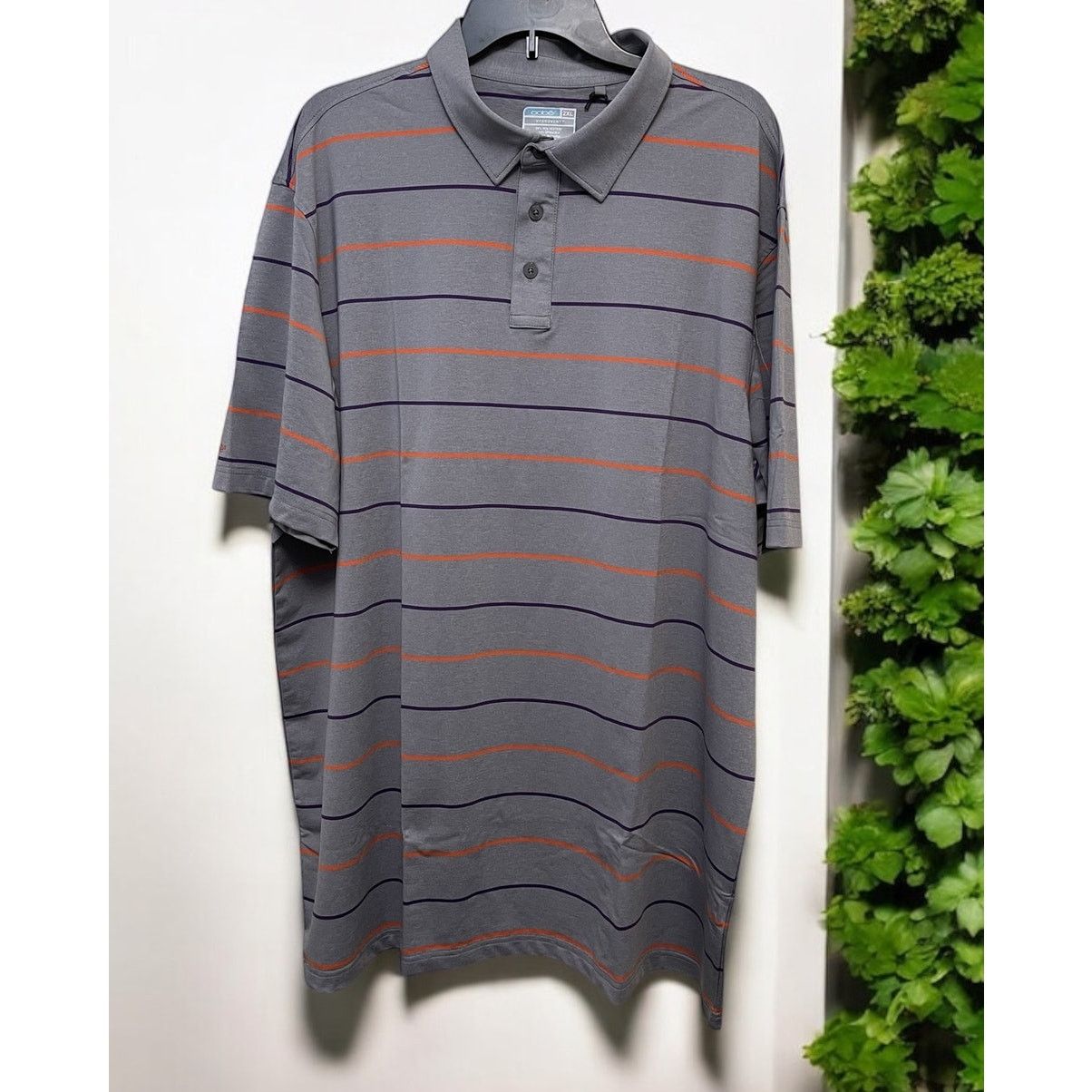 Unknown London OOBE Gray Orange Striped Men's Size 3XL Polo Shirt Short Size US XXL / EU 58 / 5 - 1 Thumbnail
