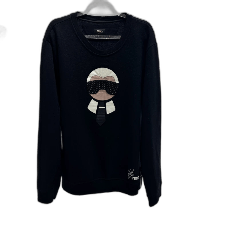 Fendi Fendi Karl Lagerfeld Leather Patch Sweatshirt Size US L / EU 52-54 / 3 - 1 Thumbnail