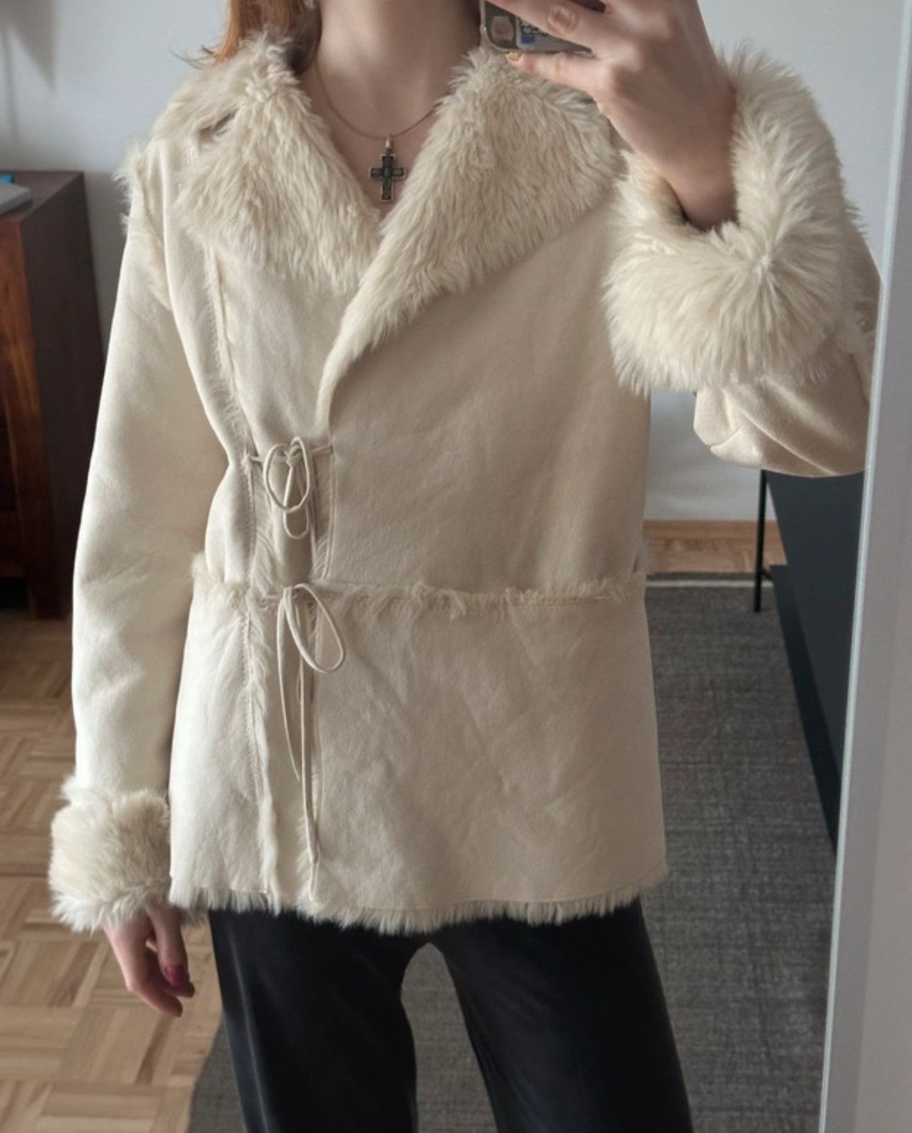 Vintage Fur coat blazer jacket wrapped tied Size M / US 6-8 / IT 42-44 - 7 Thumbnail