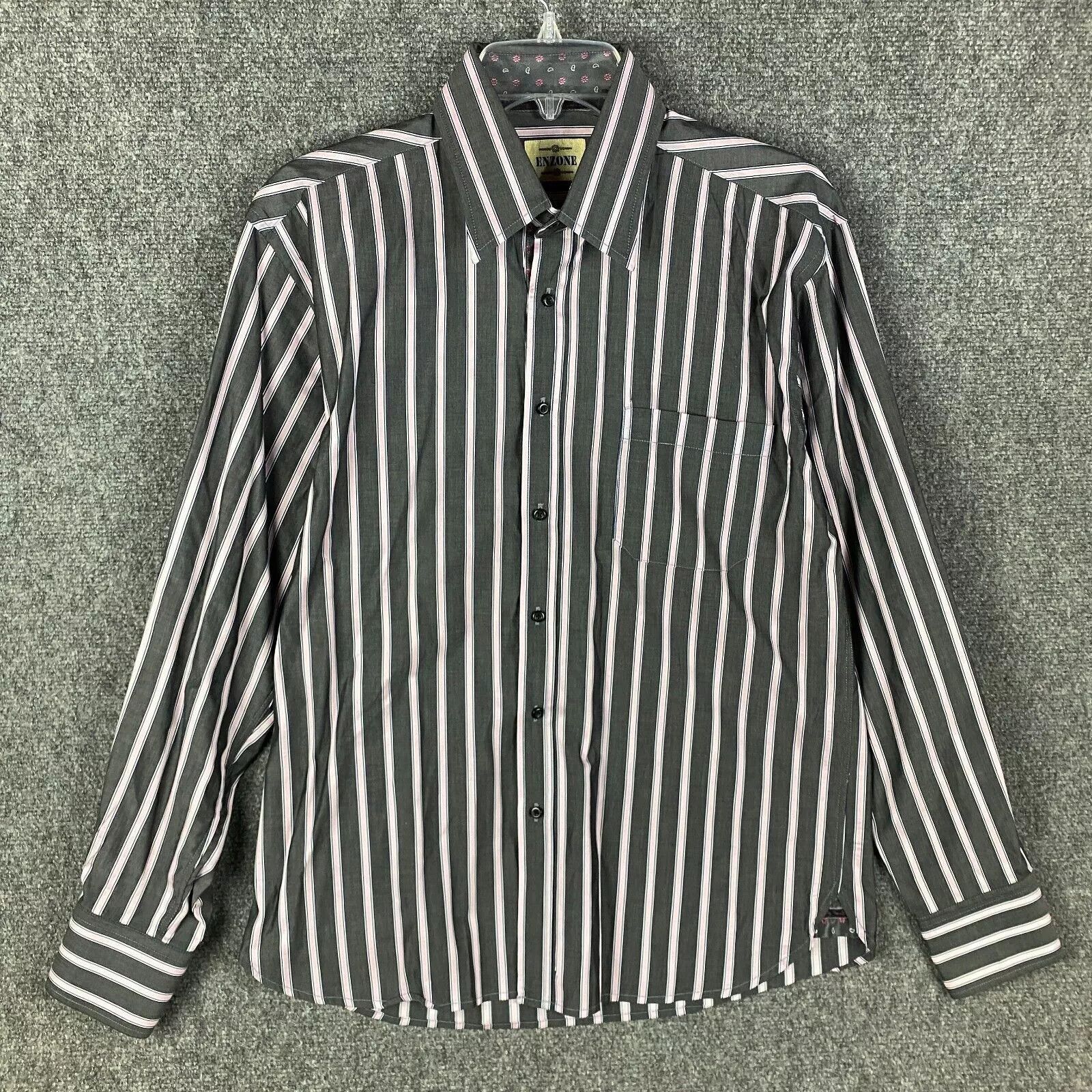 Other Enzone Button Up Shirt Men's Medium Striped Long Sleeve M Size US M / EU 48-50 / 2 - 1 Thumbnail