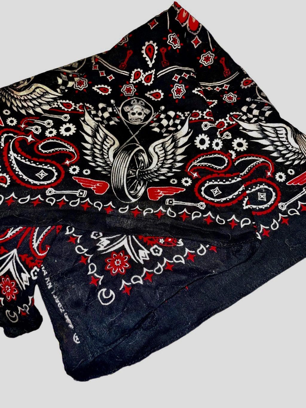 Vintage Vintage 70’s Trunk Up Motorcycle Authentic Bandana!! Rare Size ONE SIZE - 5 Thumbnail