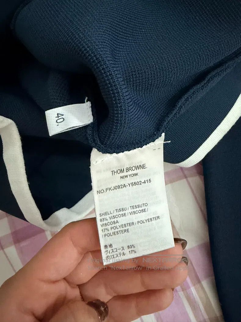 Thom Browne Thom Browne Macar Dark Collar Short Coat, Dark Blue Size US XXS / EU 40 - 3 Thumbnail