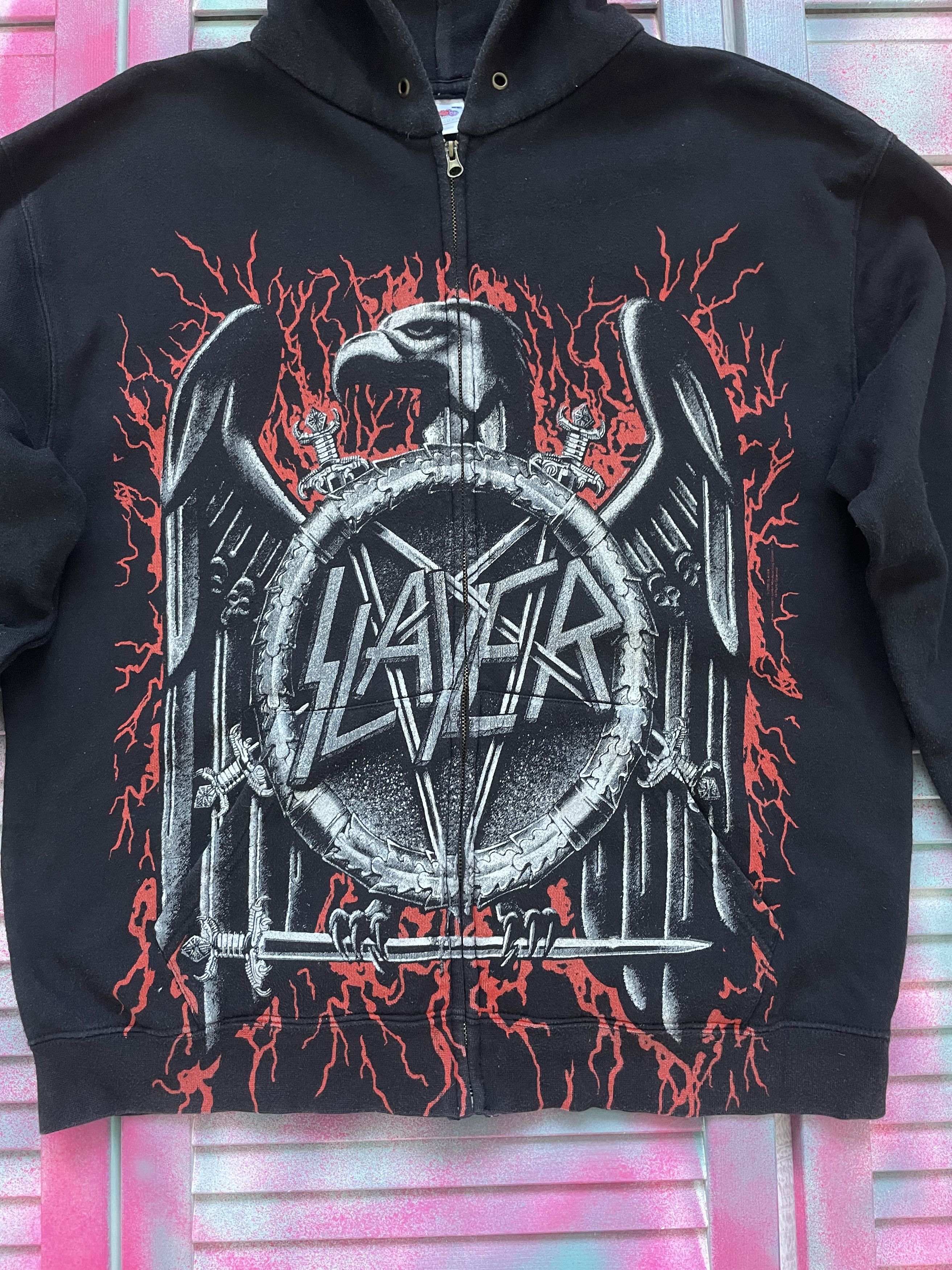 Band Tees Vintage Slayer Eagle Big Printed Hoodie Size US M / EU 48-50 / 2 - 2 Thumbnail
