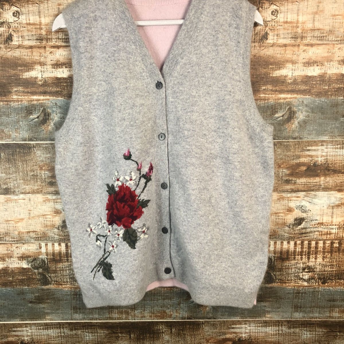 Homespun Knitwear × Japanese Brand Japanese Brand vintage Grey Vest Knitwear #A1996 Size M / US 6-8 / IT 42-44 - 3 Thumbnail