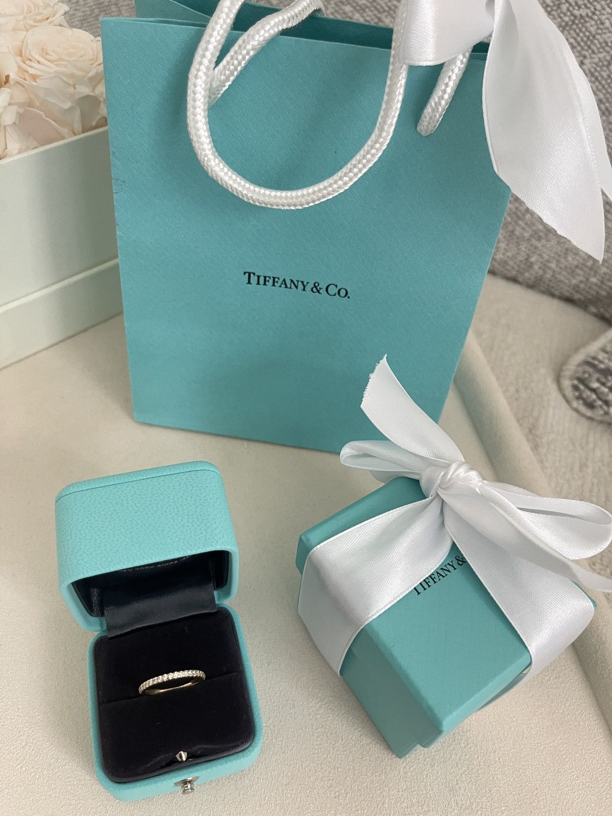Tiffany & Co. Tiffany Soleste Half Eternity Ring YG Dia 4.5 NEW $3,200 Size ONE SIZE - 7 Thumbnail