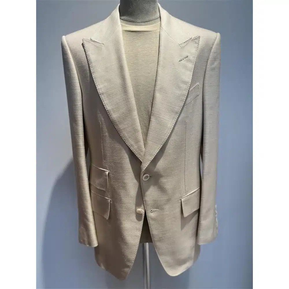 Tom Ford o1sndg0825 15ML40 Single Breast Atticus Blazer in Beige Size US M / EU 48-50 / 2 - 1 Thumbnail