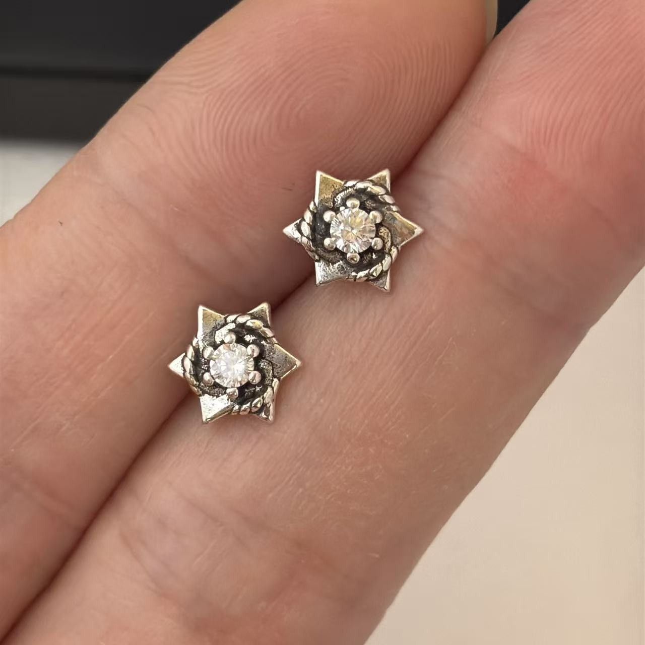 Other 9mm CZ Star Stud Earrings for Men Women Unisex Punk Hip Hop Size ONE SIZE - 5 Thumbnail