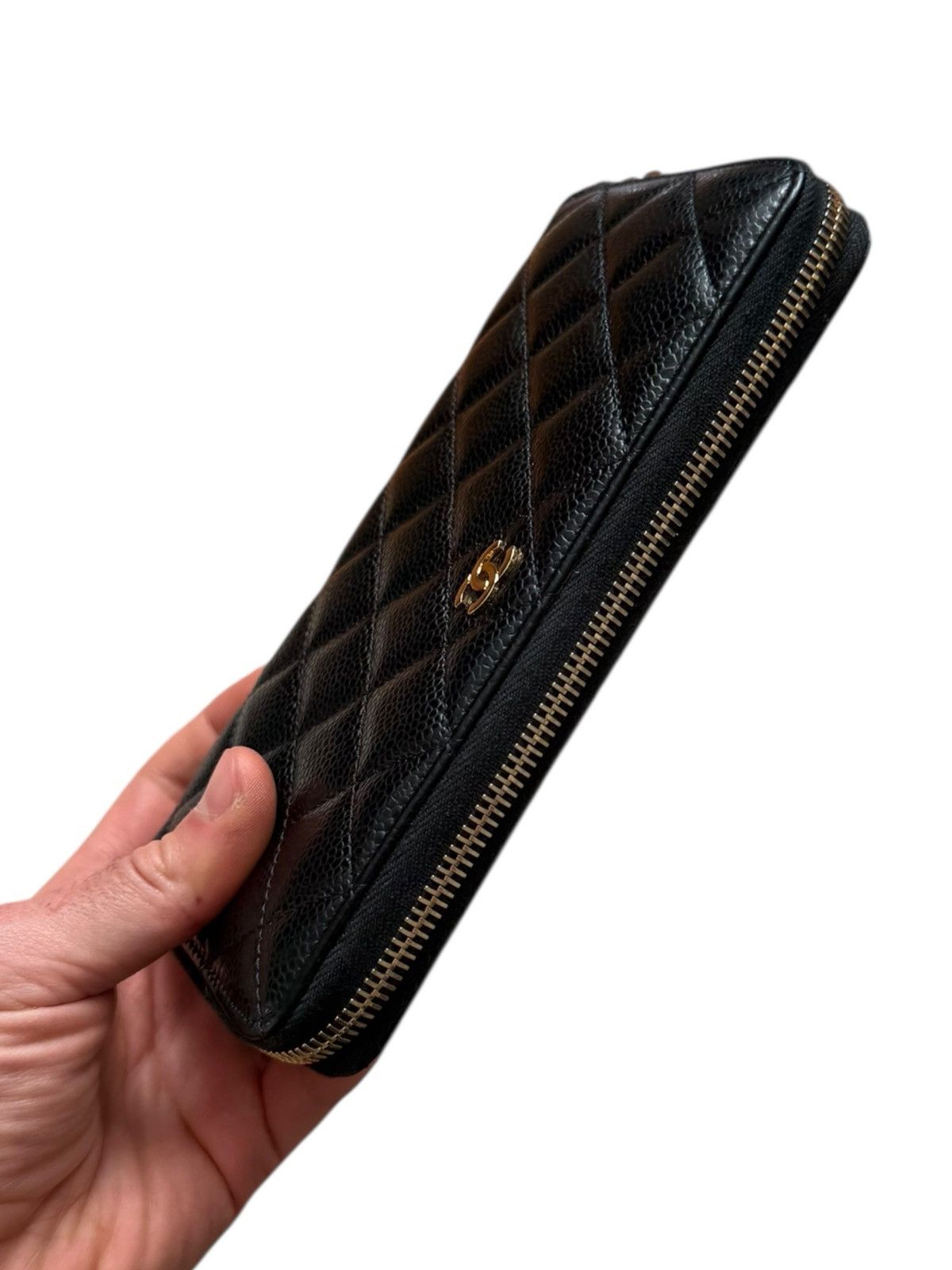 Chanel Caviar Quilted Pebble Leather Gold Zip Wallet Size ONE SIZE - 4 Thumbnail