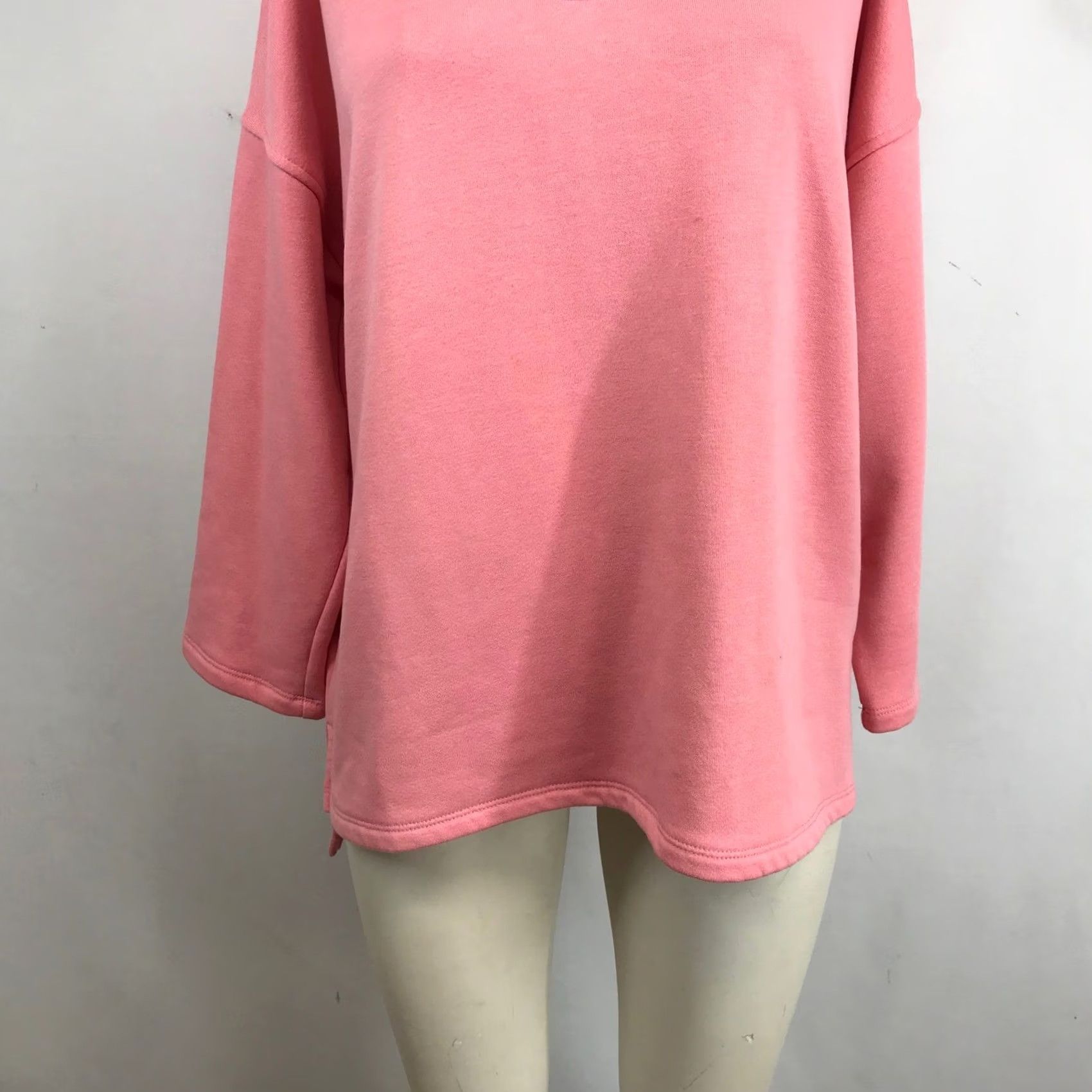 Habitat Habitat Clothes To Live In Coral Pink Notched V-Neck Pullover Top S Women Knit Tunic Long Sleeve Size S / US 4 / IT 40 - 3 Thumbnail
