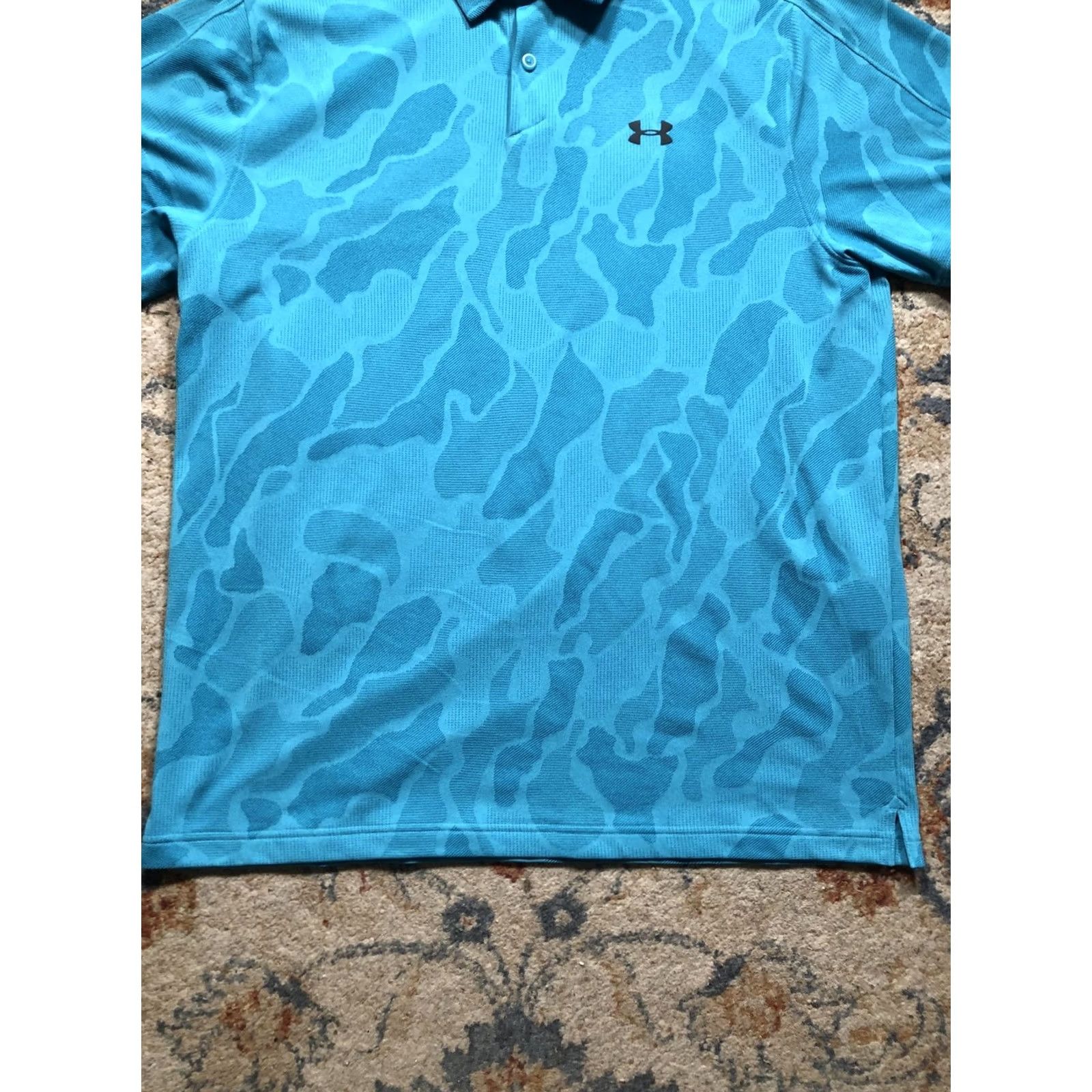Under Armour Under Armour Polo Shirt Mens L Blue Camouflage HeatGear Golf Loose Fit Performance Size US L / EU 52-54 / 3 - 5 Thumbnail