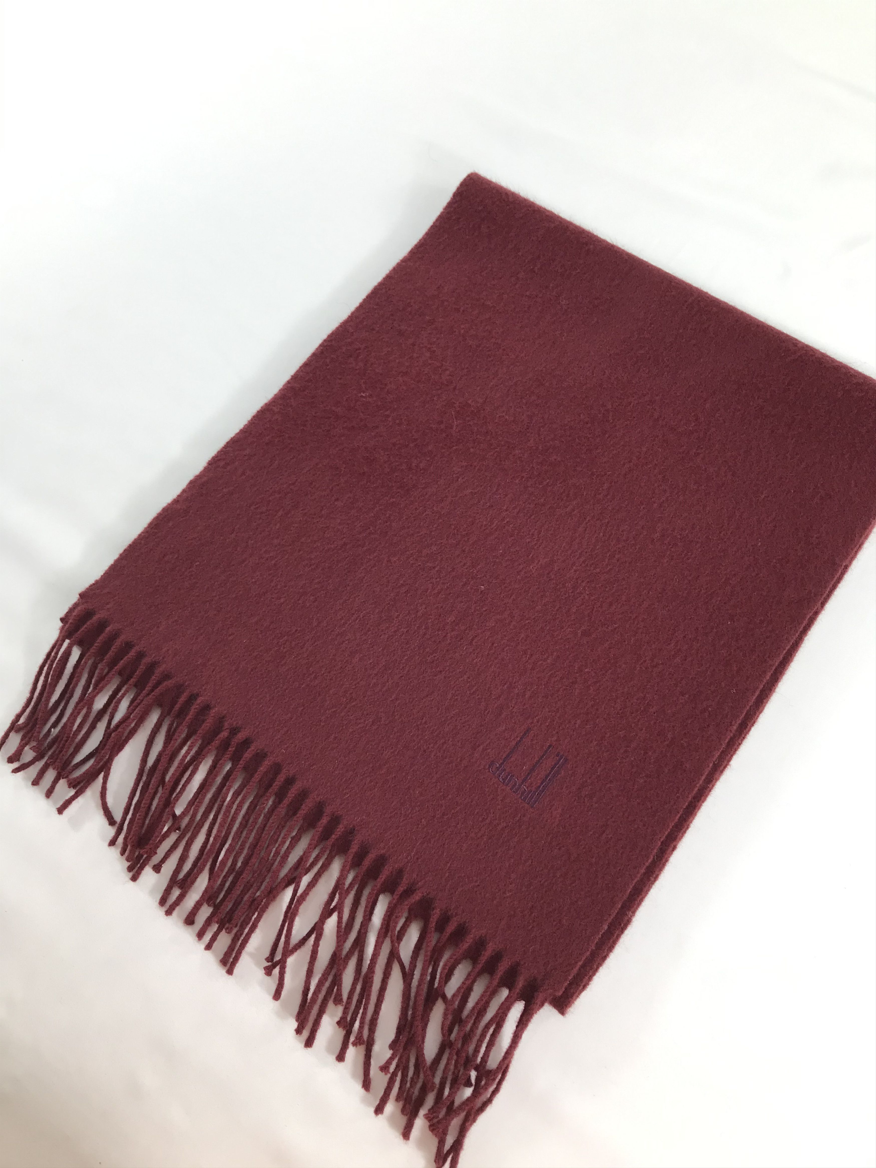 Alfred Dunhill Dunhill Burgundy Wool Scarf Muffler V220 Size ONE SIZE - 3 Thumbnail