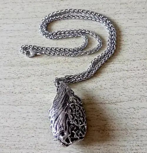 Jewelry Punk Rare Carved Dual Buddha Stainless Steel Silver Necklace Size ONE SIZE - 4 Thumbnail