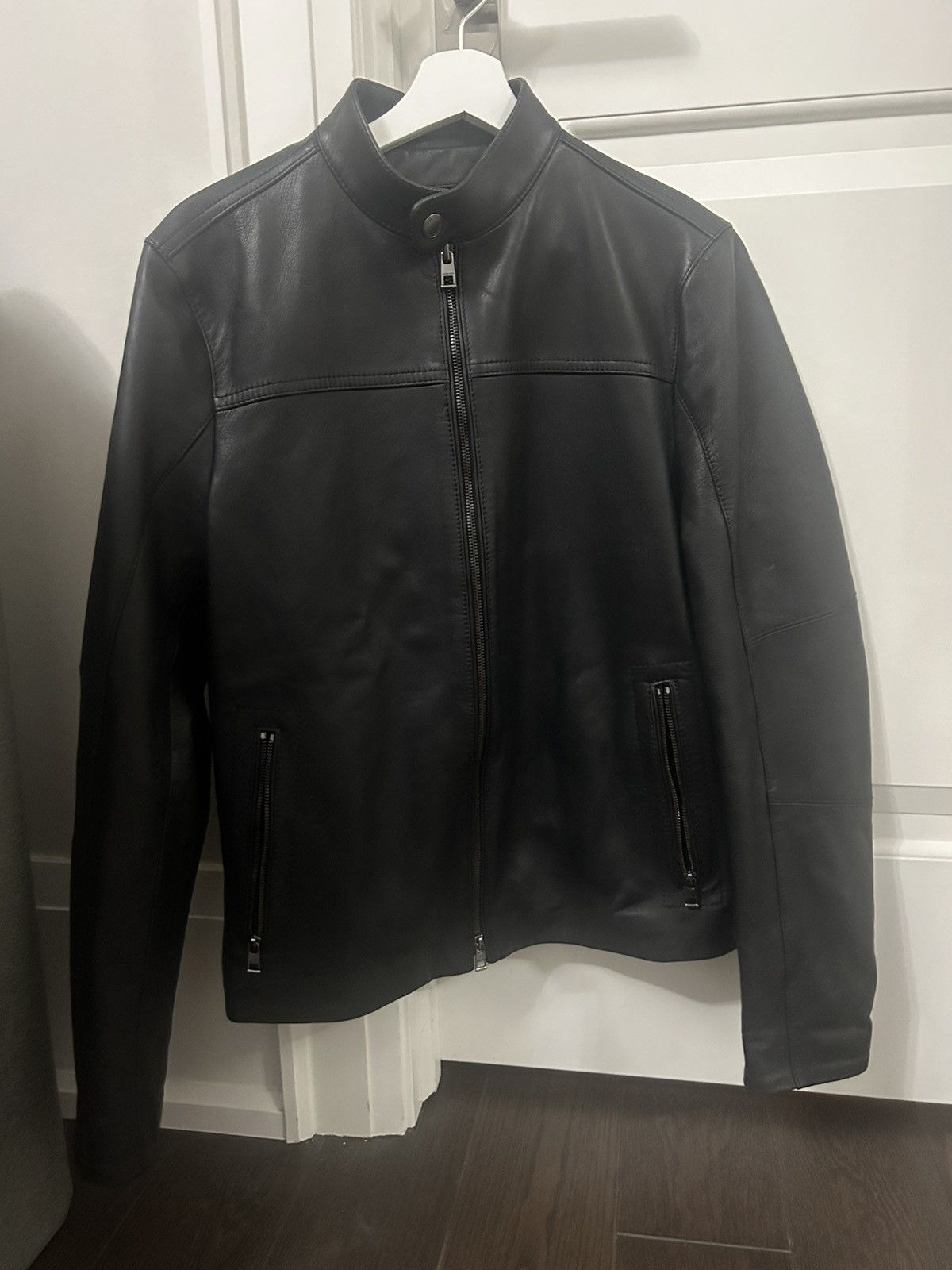 Michael Kors MICHAEL KORS MENS Leather Racer Jacket Size US S / EU 44-46 / 1 - 1 Thumbnail