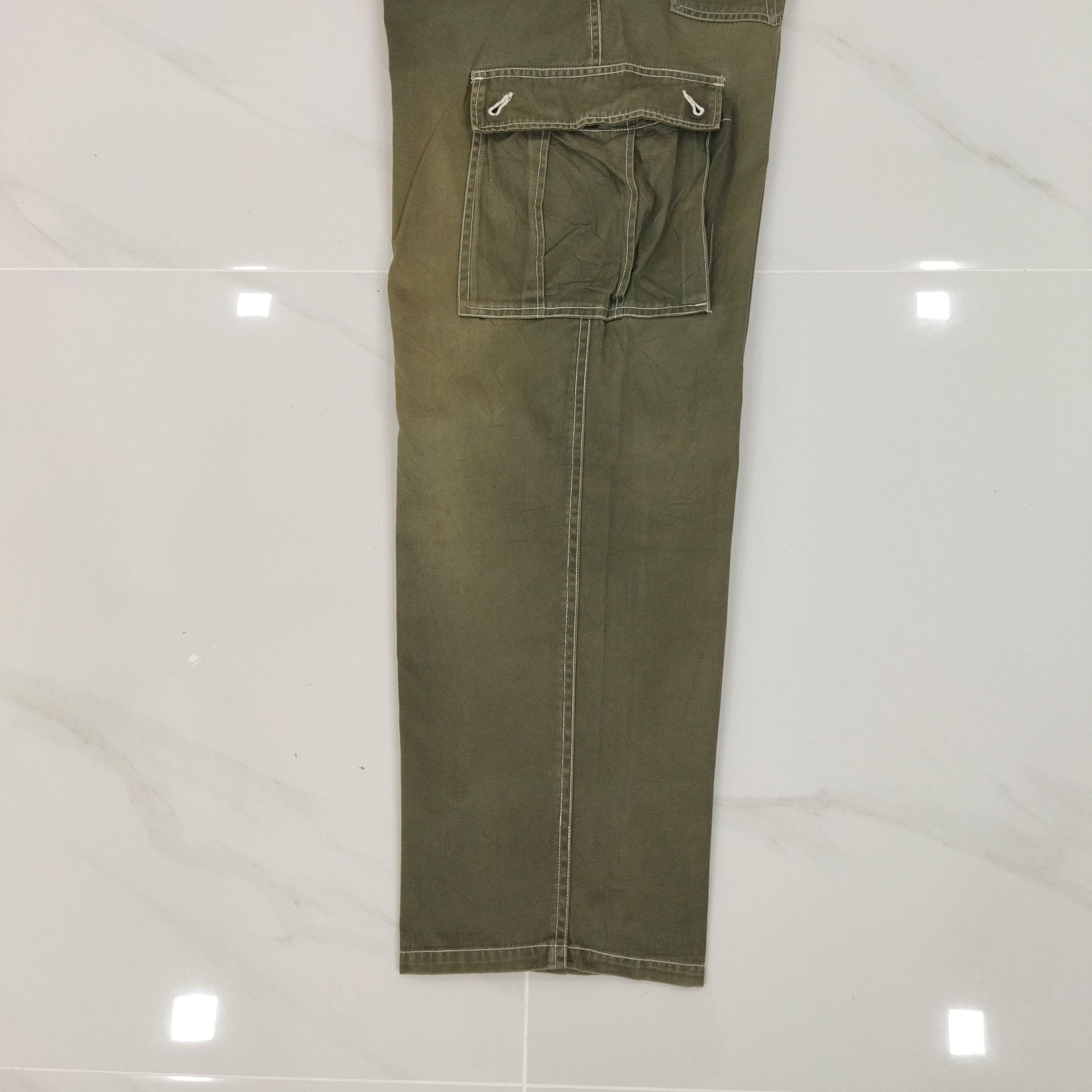 Japanese Brand RIPZONE FADED GREEN CARGO PANTS Size US 32 / EU 48 - 14 Thumbnail