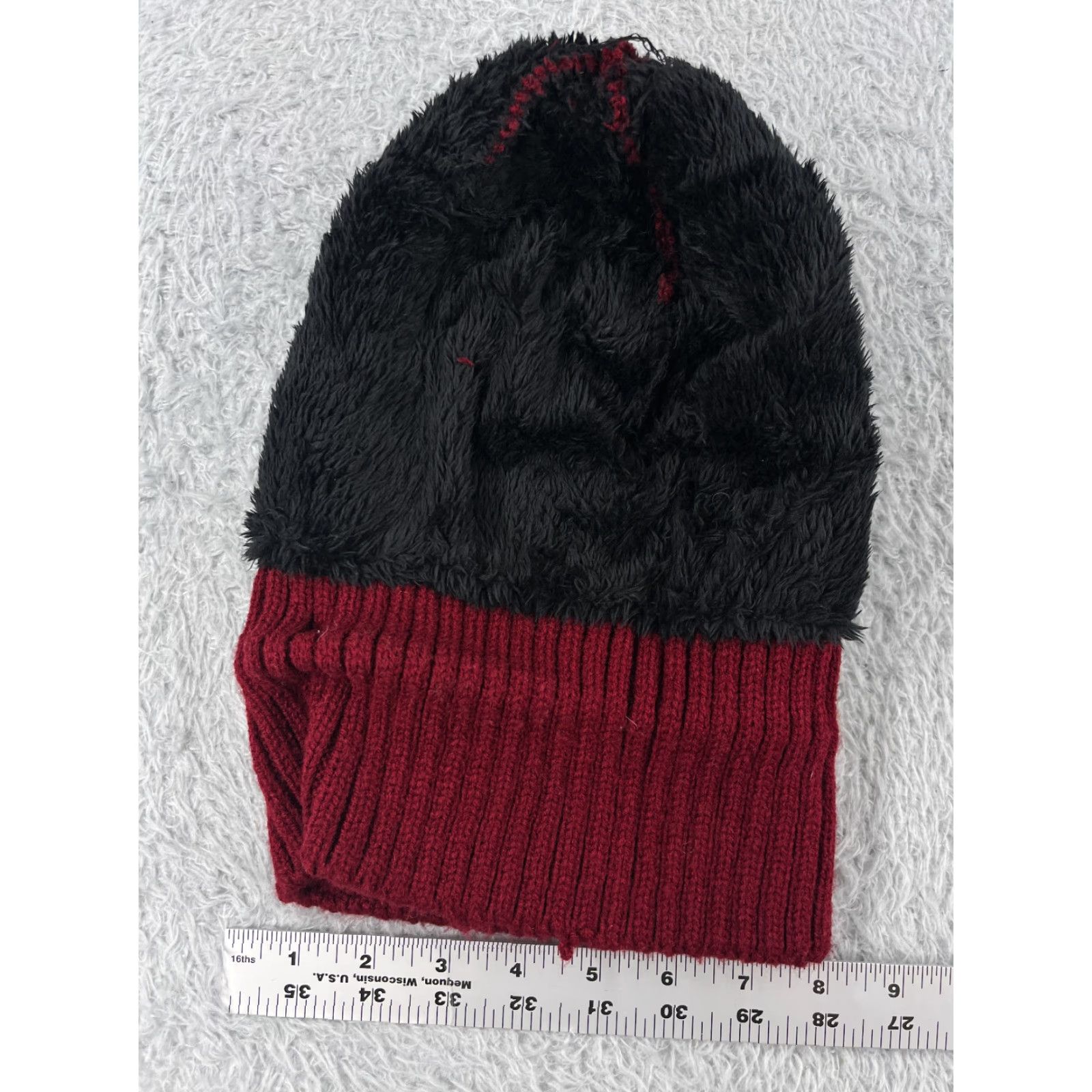 Vintage Womens Beanie OS Red Basket Weave Knit Acrylic Lined Winter Ski Sport Size ONE SIZE - 5 Thumbnail