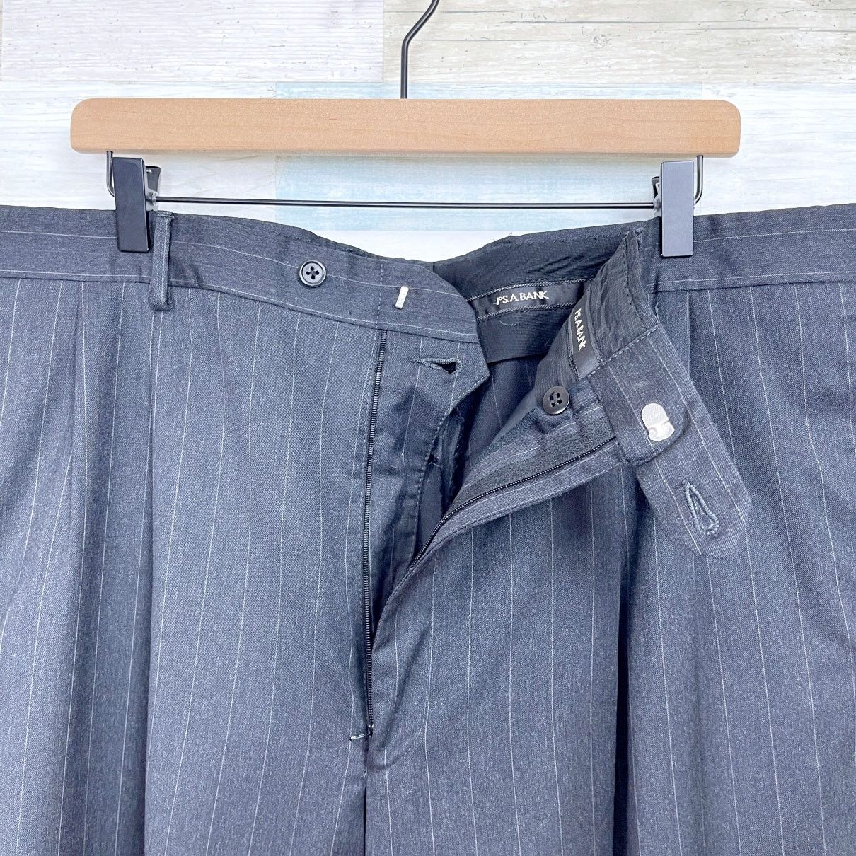 Jos. A. Bank Jos A Bank Wool Suit Gray Striped Mens 46 XL 40x32 Size 46L - 11 Thumbnail