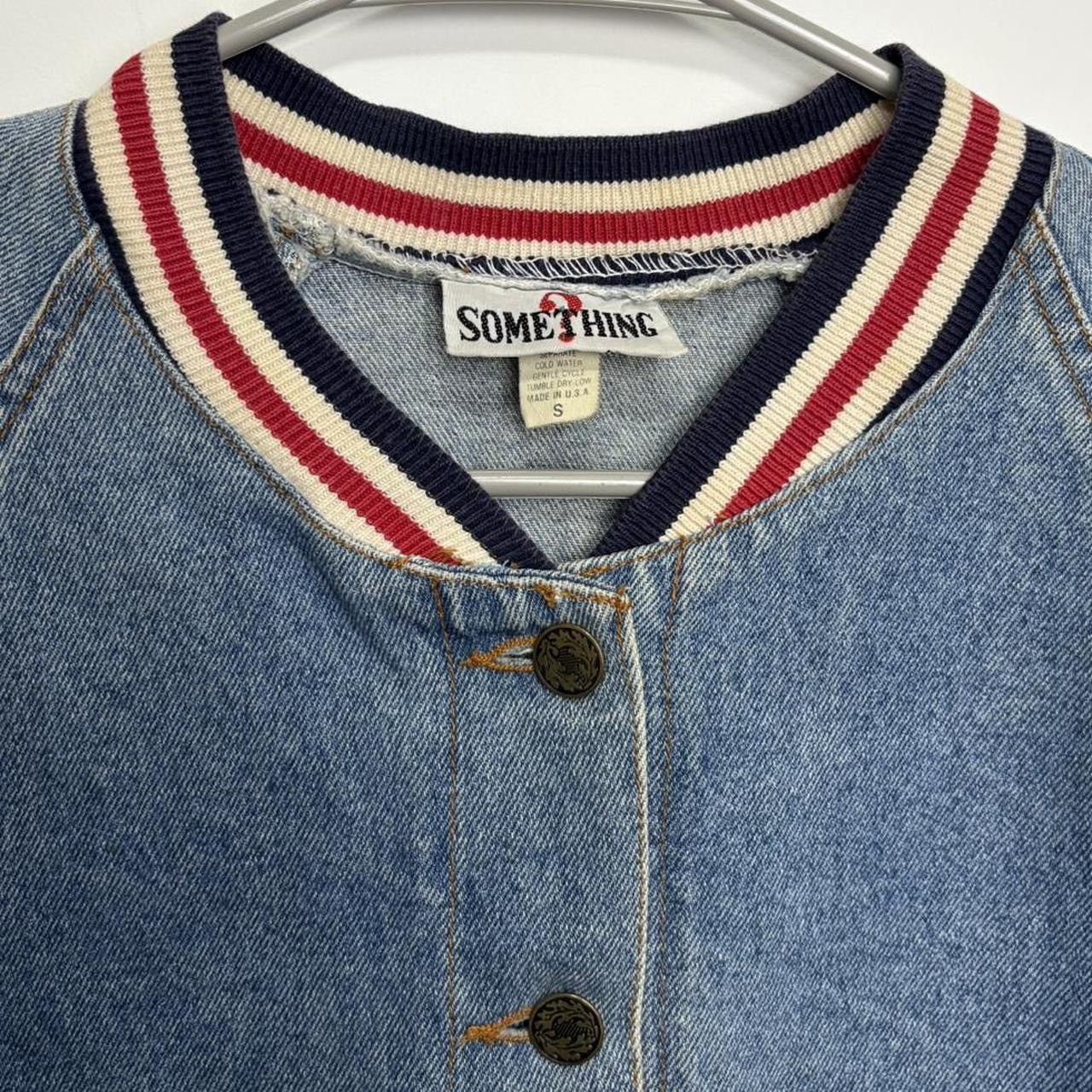 Vintage Vintage 70s Something? Americana Sleeve Denim Bomber Jacket Size US S / EU 44-46 / 1 - 3 Thumbnail