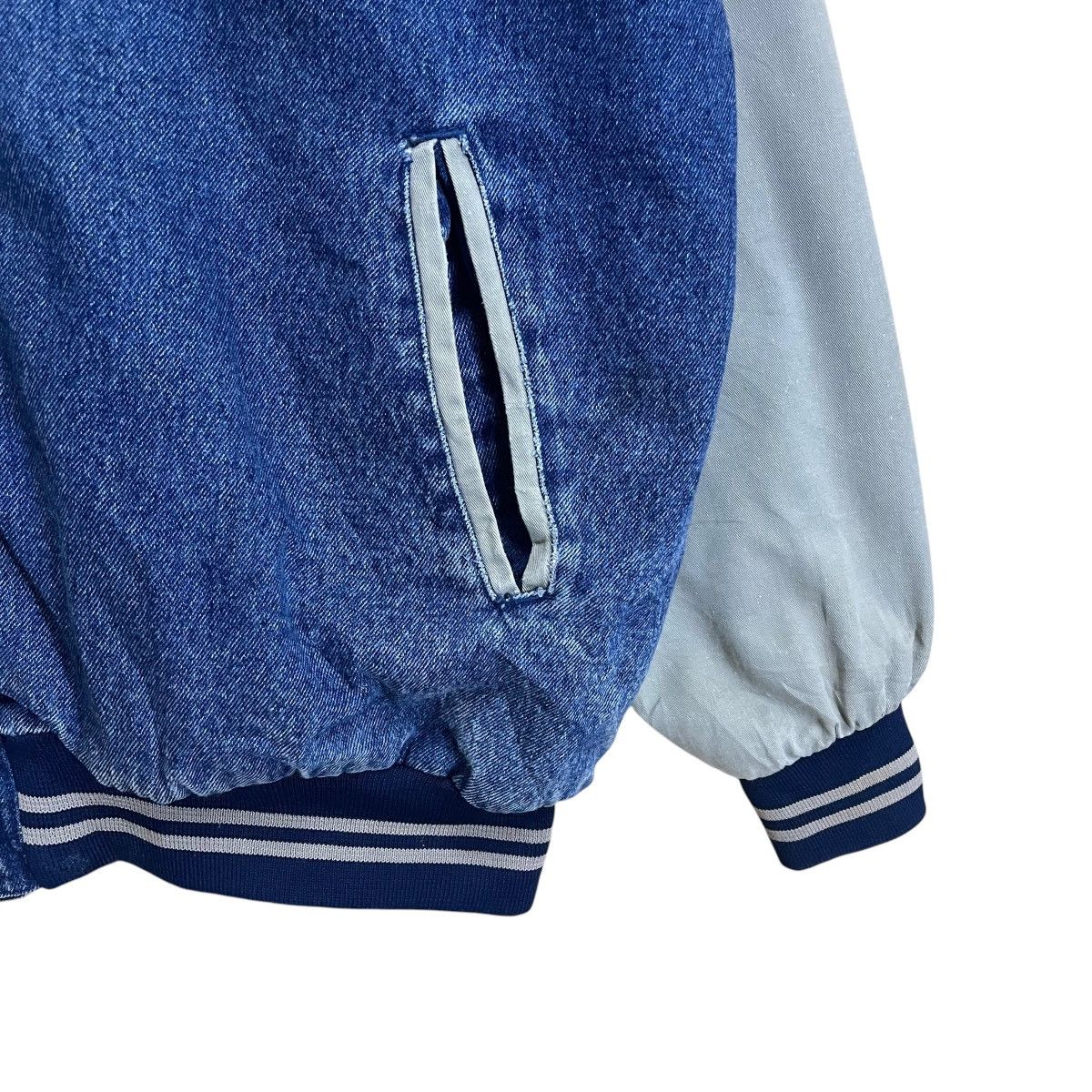 Vintage Vintage 90s North Bay Ltd Denim Varsity Jacket Size US XL / EU 56 / 4 - 6 Thumbnail