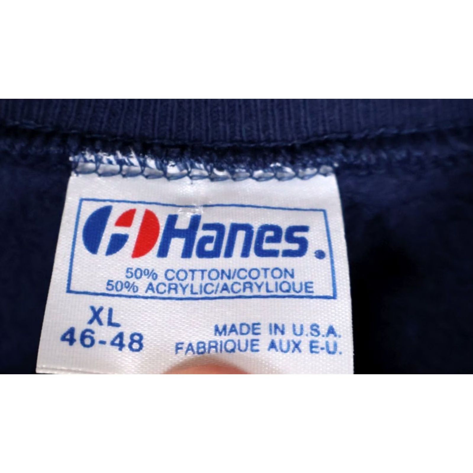 Hanes VINTAGE Hanes Sweatshirt Raglan 90s 80s Flower Nature Morning Sun Dark Blue Adult XL Women Size XL / US 12-14 / IT 48-50 - 3 Thumbnail