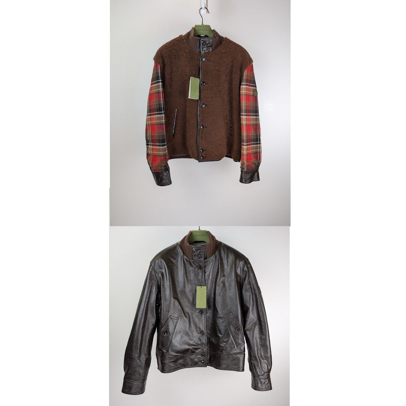 Gucci o1rshd1 Reversible Soft Calf Jacket in Dark Brown/Mix Size US L / EU 52-54 / 3 - 1 Thumbnail