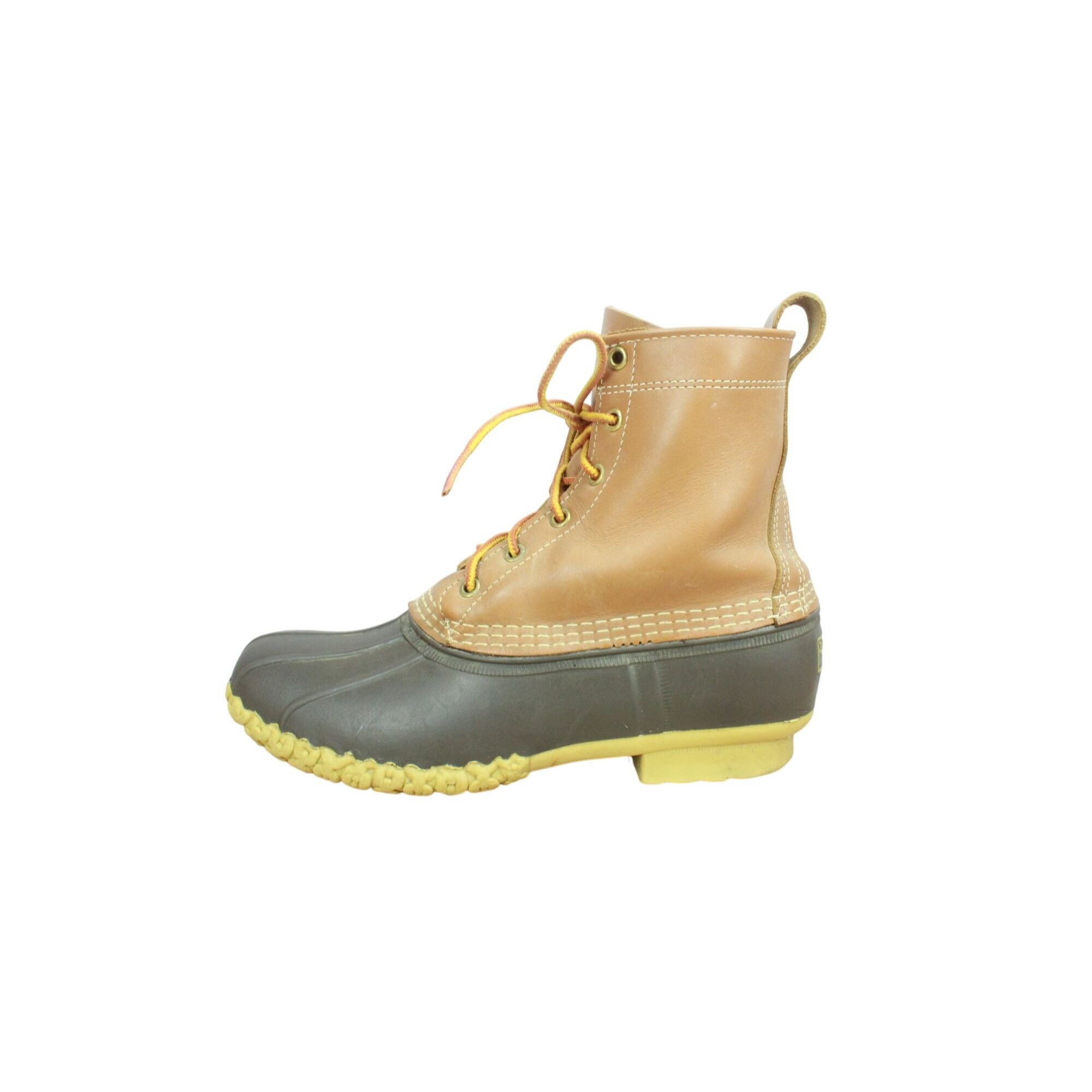 Leather LL Bean Women's Leather 8" Lace Up Unlined Ankle Duck Boots Size US 10 / IT 40 - 1 Thumbnail