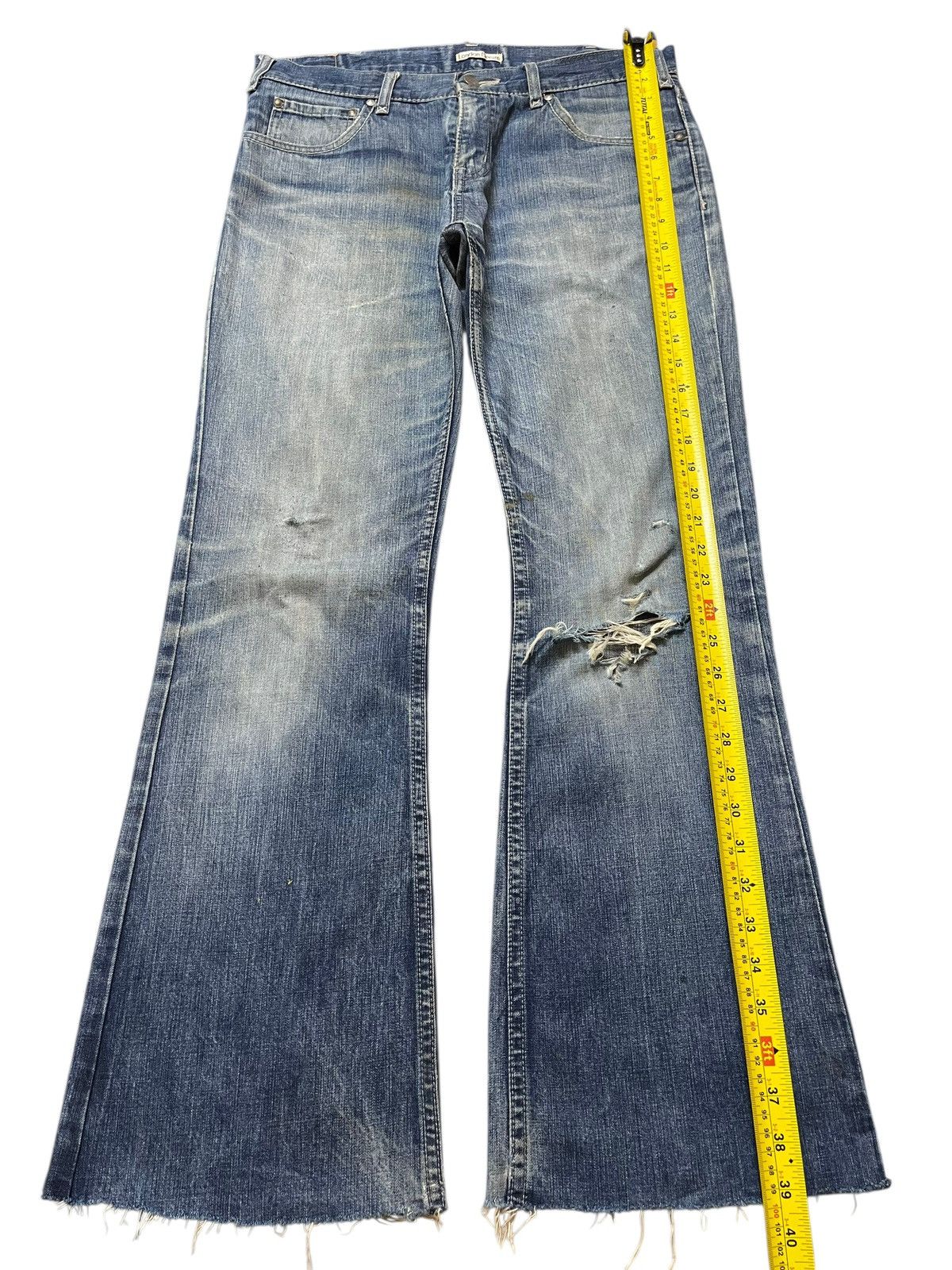 semanticdesign Vintage Japanese Brand Faded Wash Distress Wide Leg Bootcuts Size US 32 / EU 48 - 12 Thumbnail