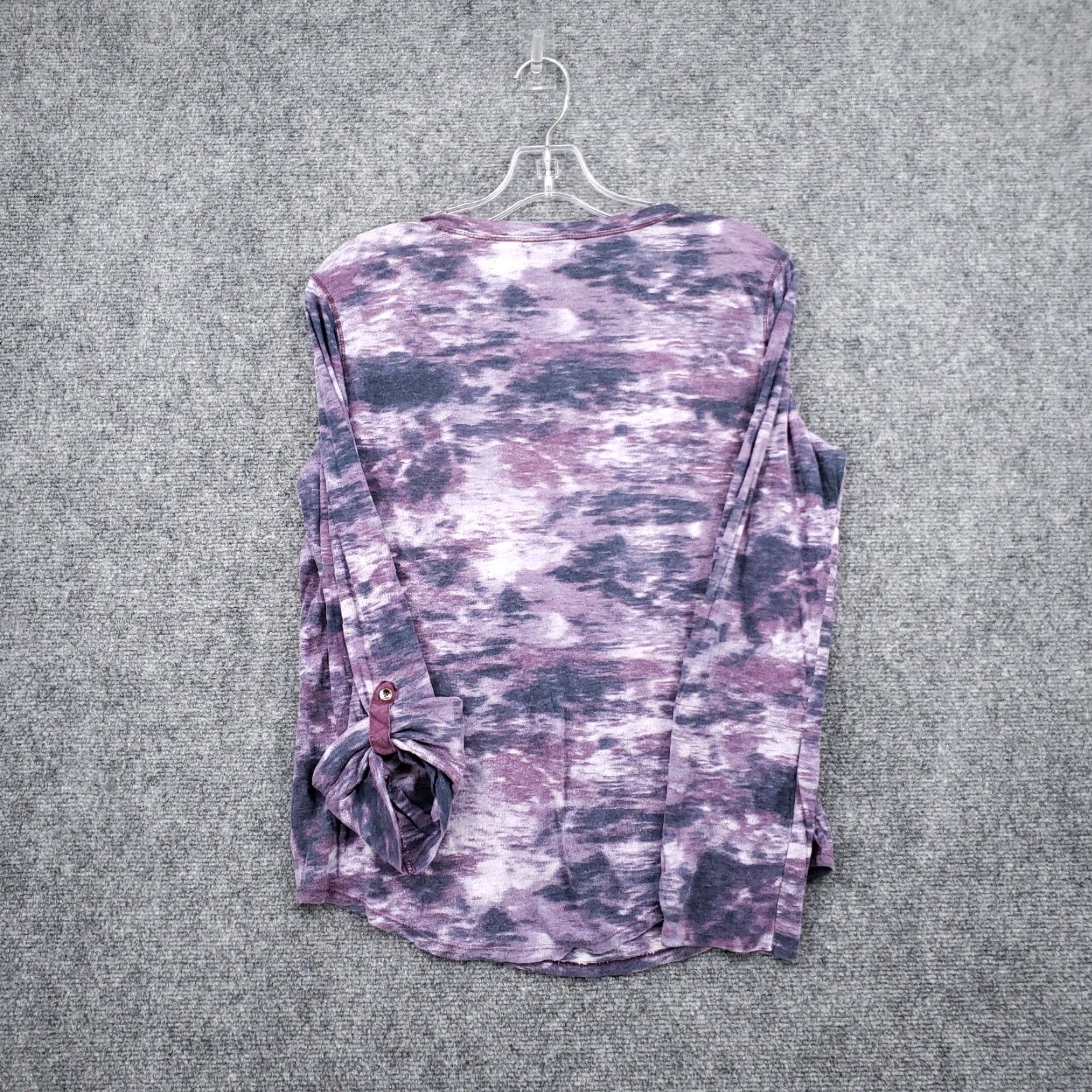 Calvin Klein Calvin Klein Collection T-Shirt Womens S Purple Tie Dye Smocked Roll Tab Sleeves V-Neck Short Sleeve Shirt Womens Medium? Size S / US 4 / IT 40 - 2 Thumbnail