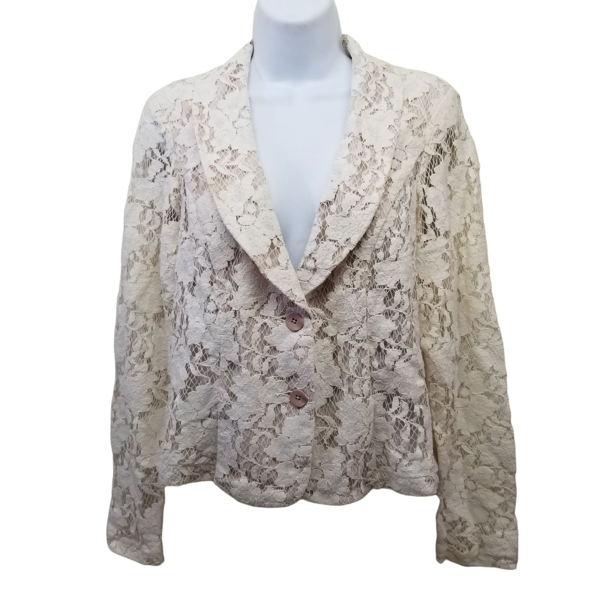 Other CAbi 6 Cream Lace Jacket Blazer 249 Tailored Cut Ivory CLUNY Size M / US 6-8 / IT 42-44 - 2 Thumbnail