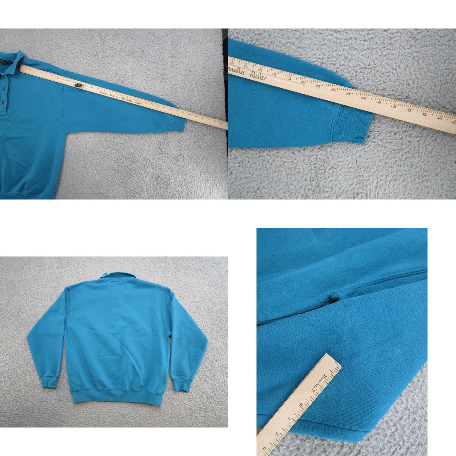 Lands' End VTG Lands End WOMEN'S Blue Henley Polo Collared Sweatshirt L USA Made Read Size L / US 10 / IT 46 - 8 Thumbnail