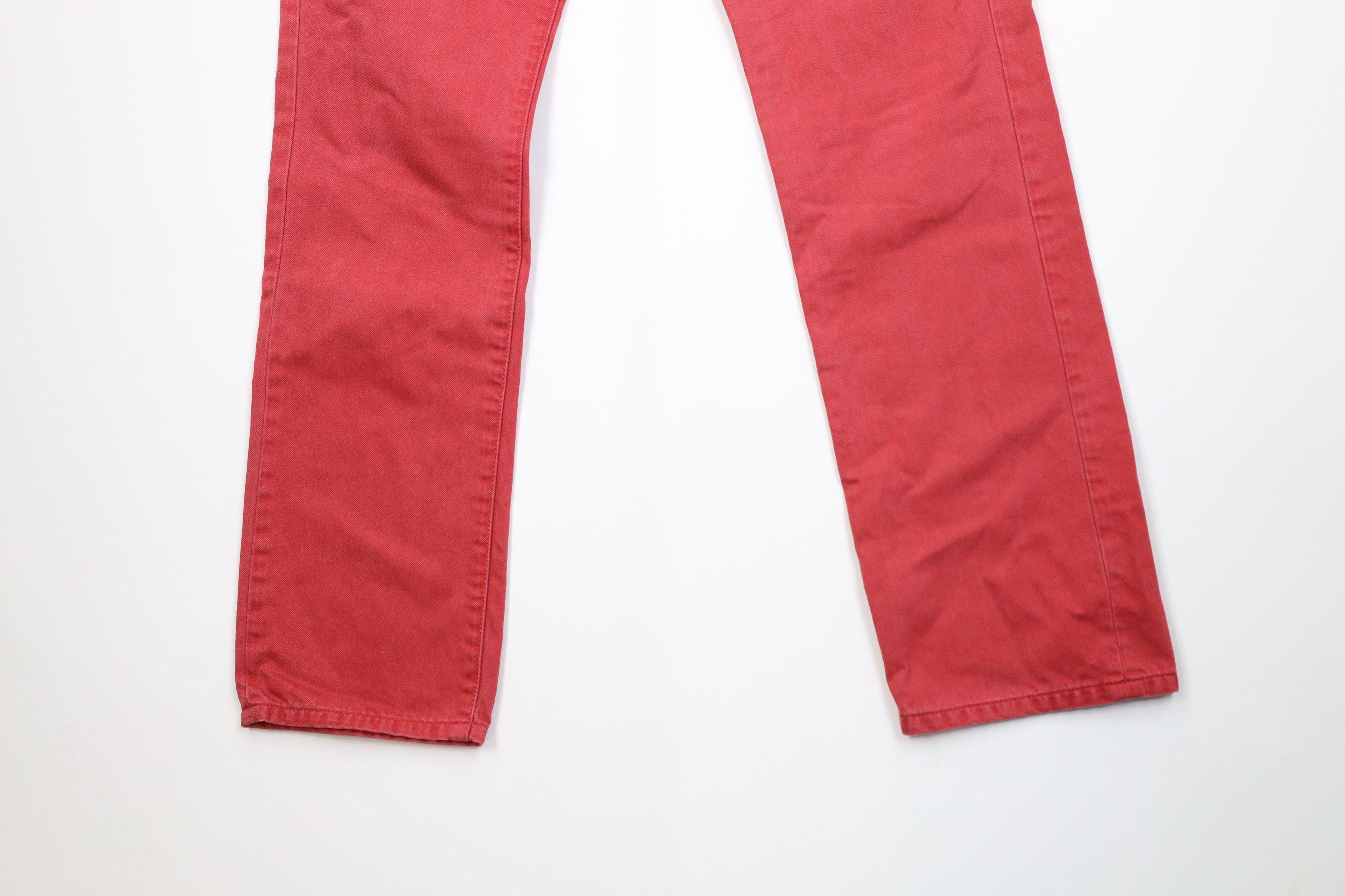 Express Express Rocco Slim Fit Skinny Leg Denim Jeans Red Cotton Size US 32 / EU 48 - 4 Thumbnail