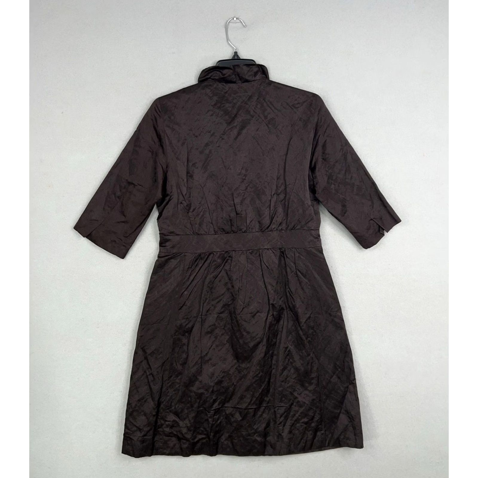 Eileen Fisher Eileen Fisher Coat Womens XS Steel Satin Metallic Trench Brown C​h estnut? Size XS / US 0-2 / IT 36-38 - 6 Thumbnail